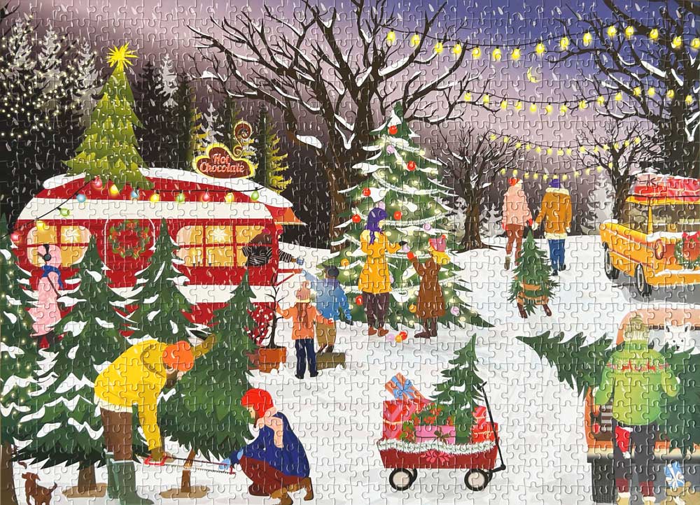 Visse Vasse Puslespil - Christmas Tree & Snowflakes, Kalender Puslespil