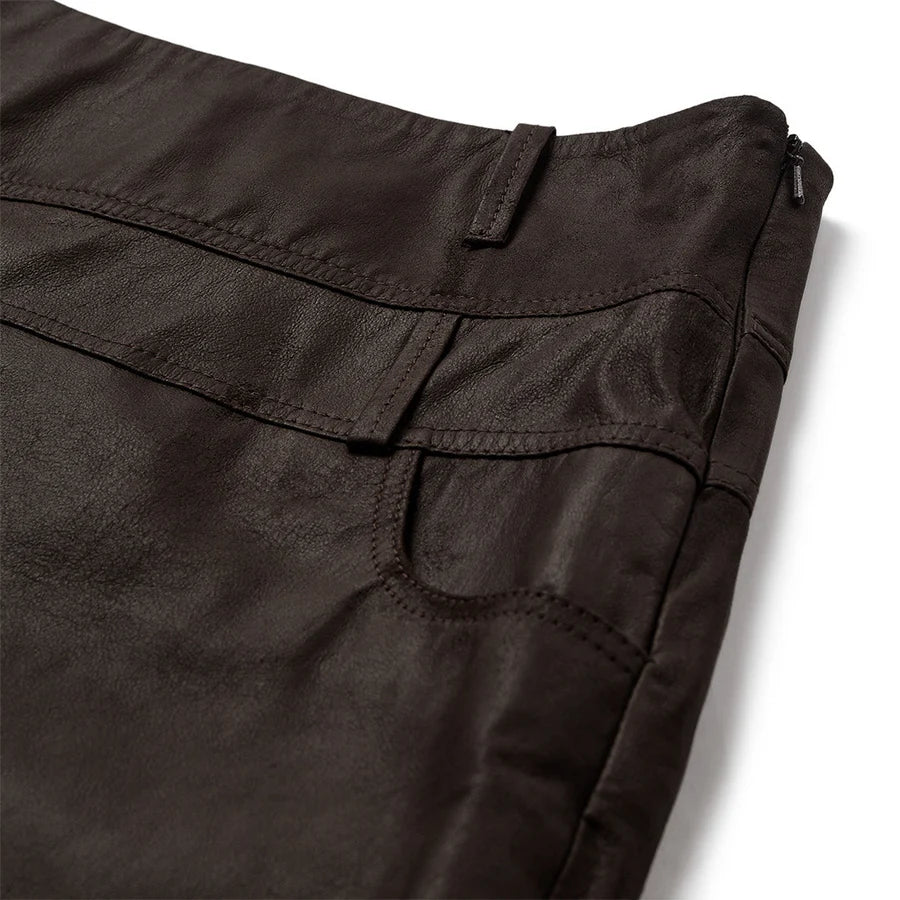 Depeche Nederdel - 51256 ClaraDEP Maxi Skind Nederdel i Brown