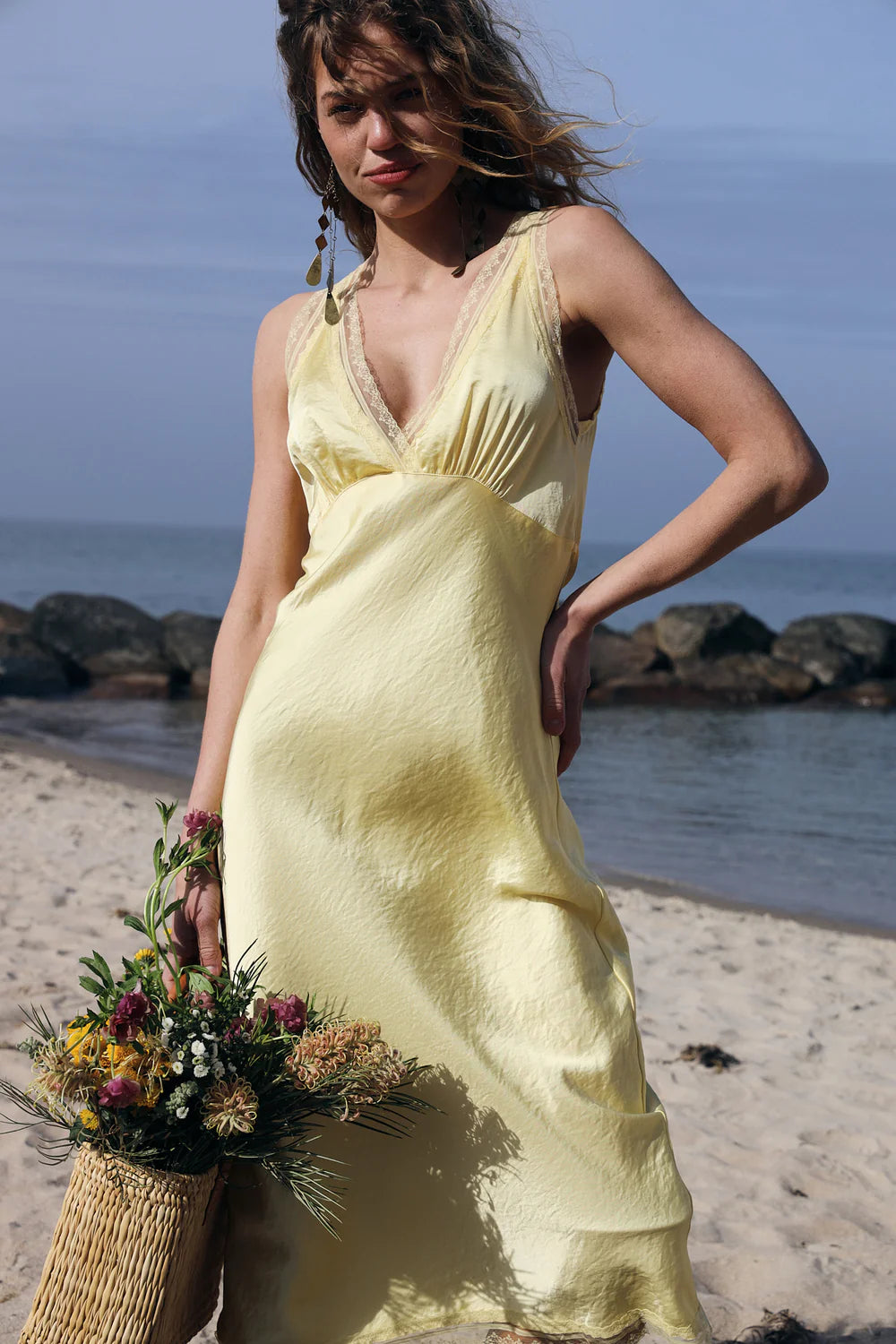 Lollys Laundry Kjole - ClariLL Midi Kjole i Light Yellow