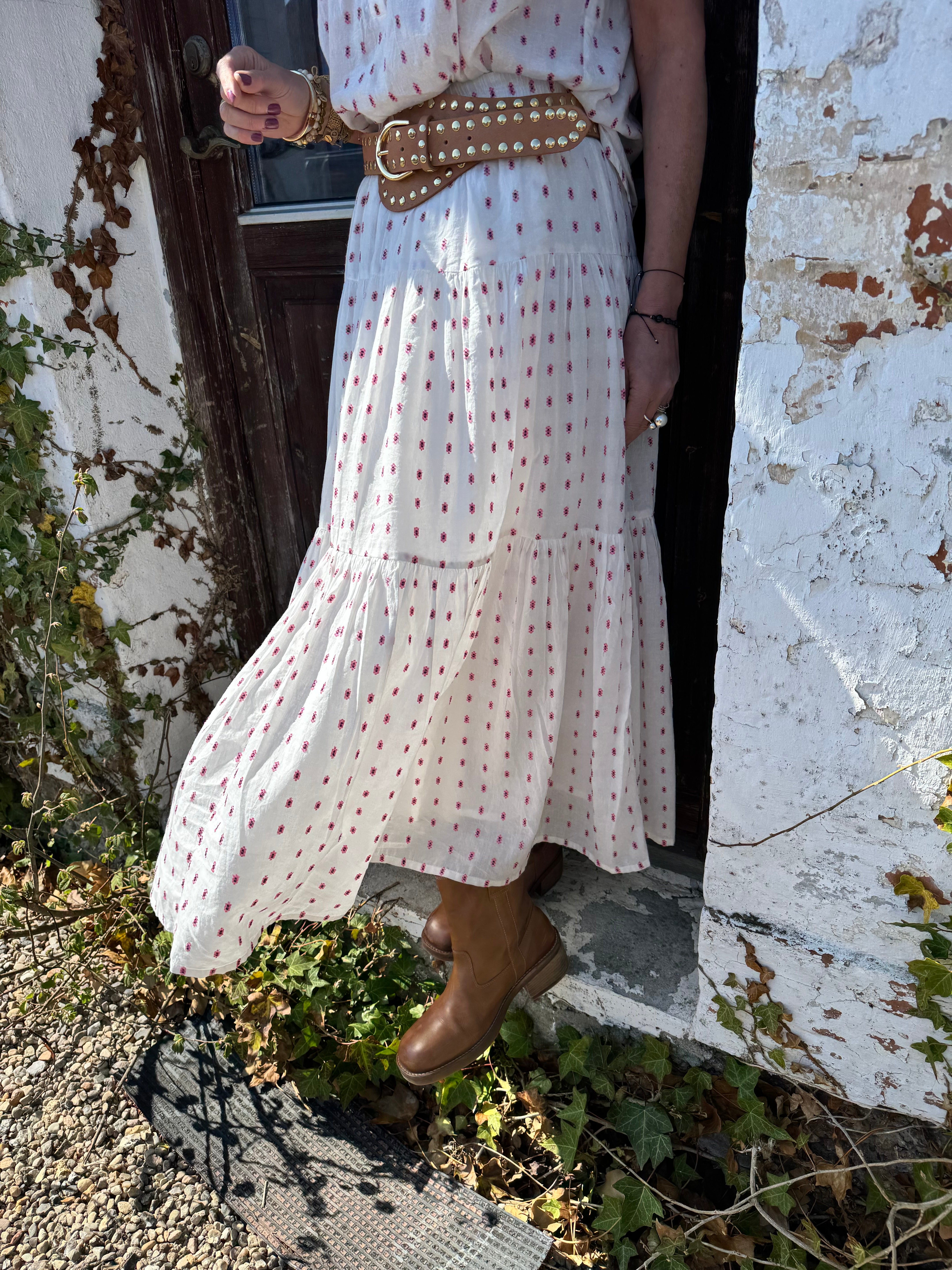 Lollys Laundry Nederdel - SunsetLL Maxi Nederdel i Creme