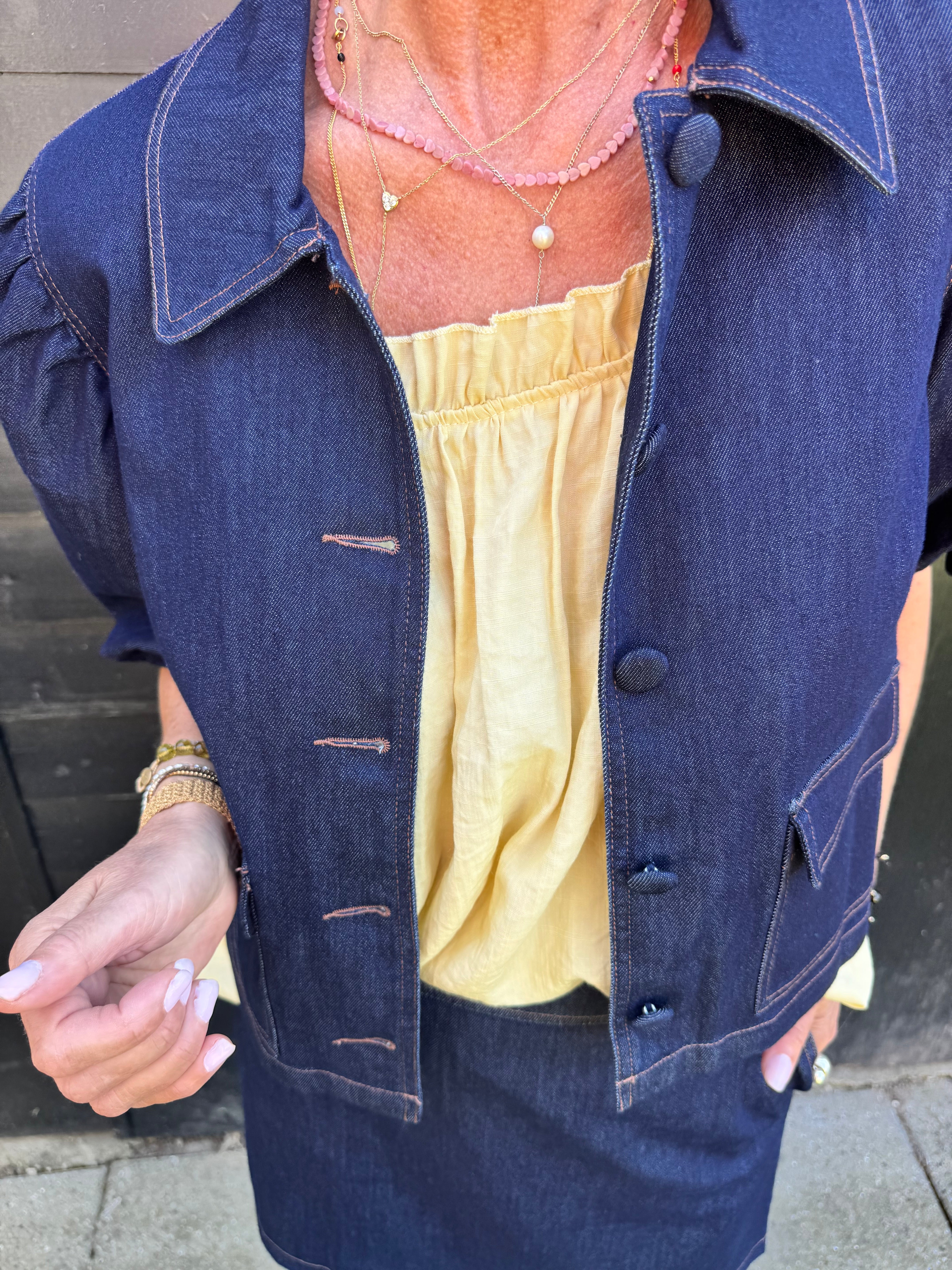 Nümph Jakke - NuAlette Jakke i Dark Blue Denim