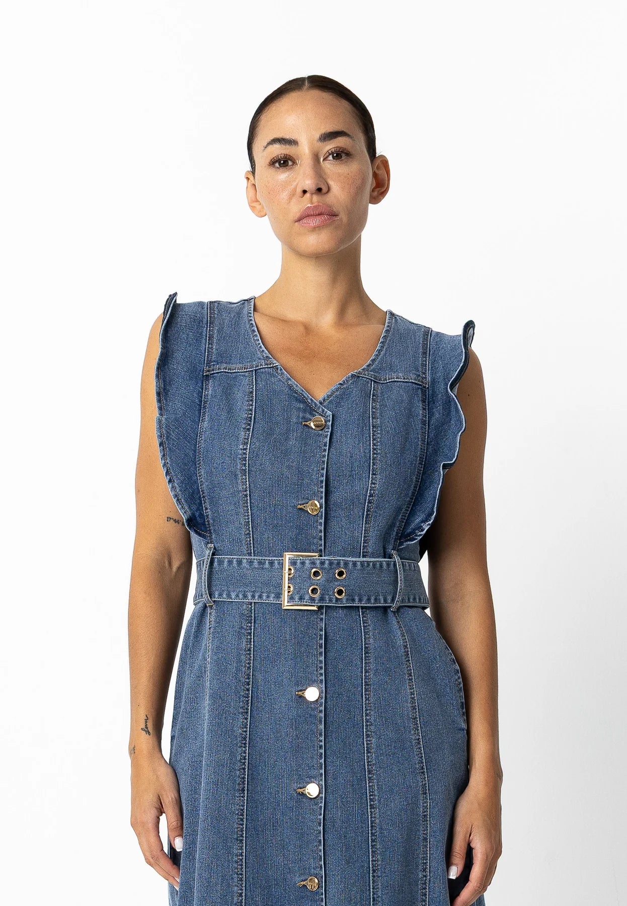 Coster Copenhagen Kjole - Denim Kjole i Light Blue Denim