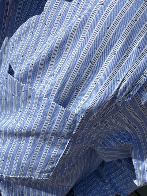 Neo Noir Skjorte - Dalma Stripe Stone Skjorte i Blå