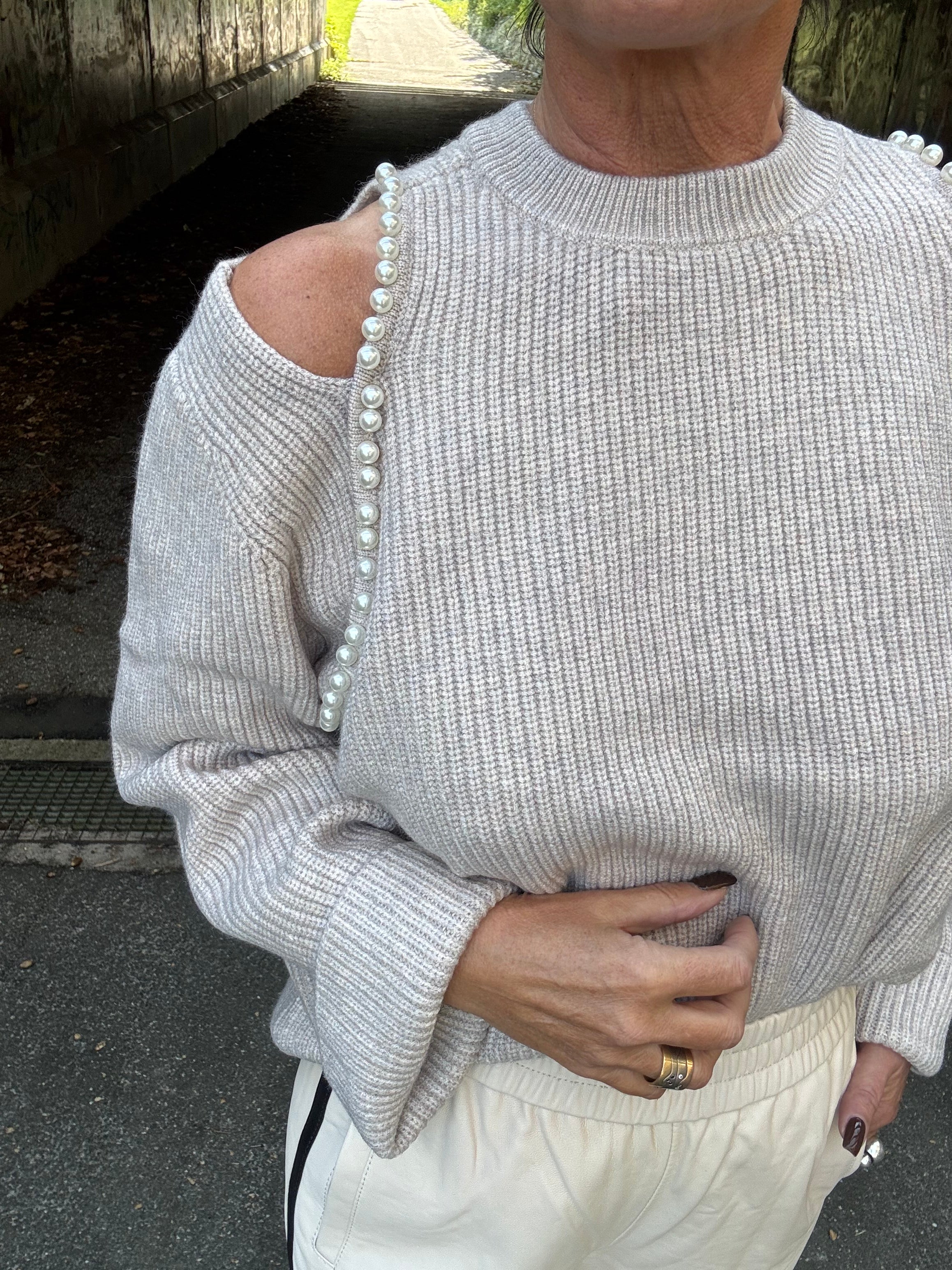 Co´Couture Strik - RawCC Rib Pearl Strik i Bone