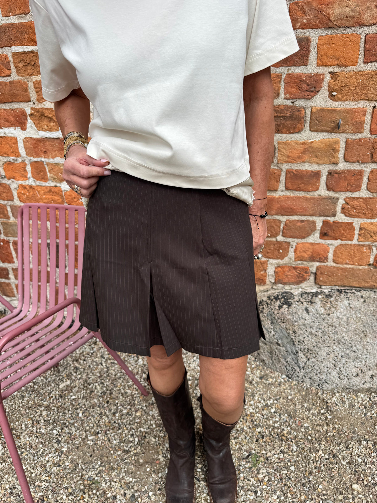 Second Female Bluse -  Vaccara Lace Tee I Egret