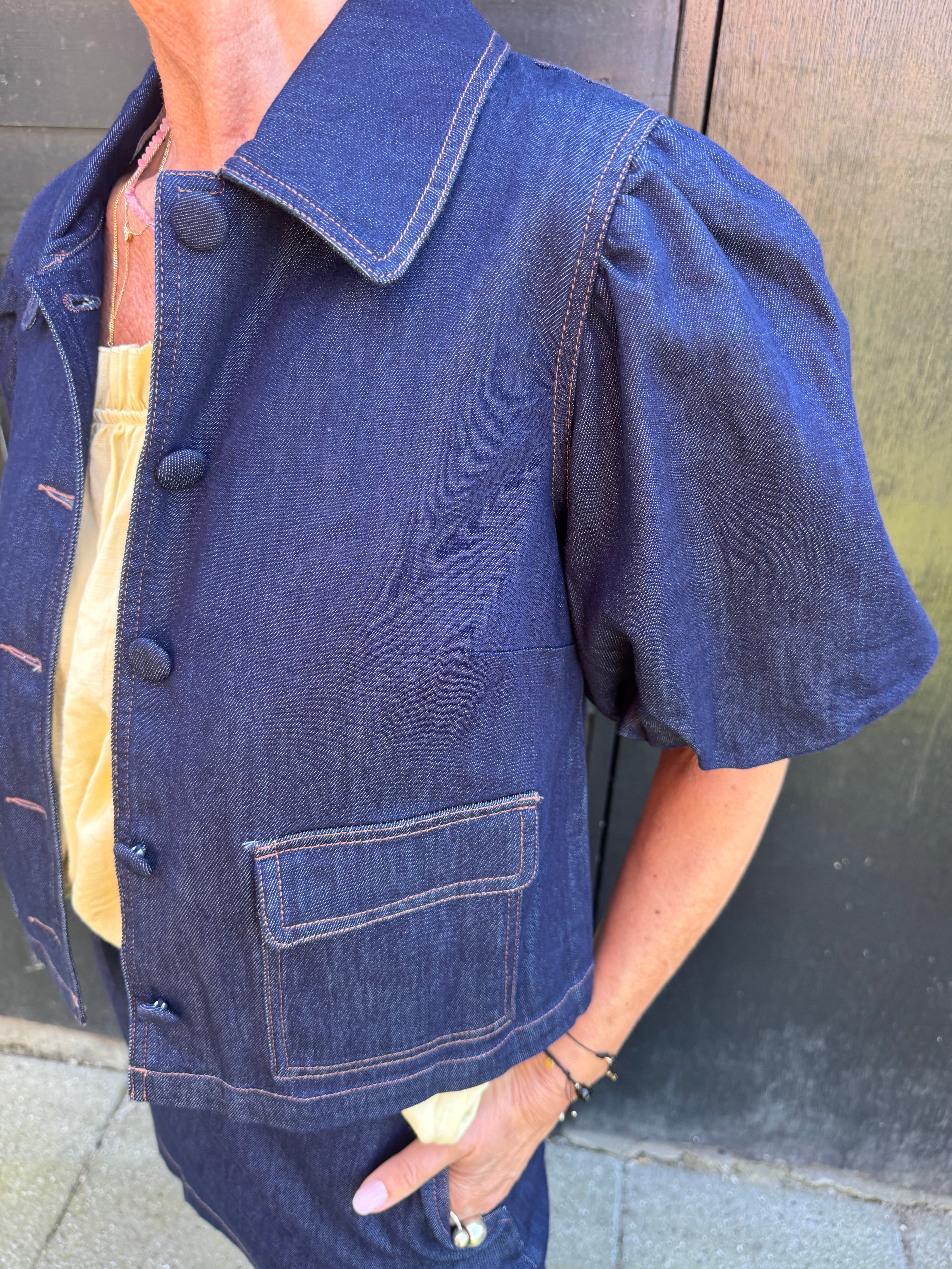 Nümph Jakke - NuAlette Jakke i Dark Blue Denim