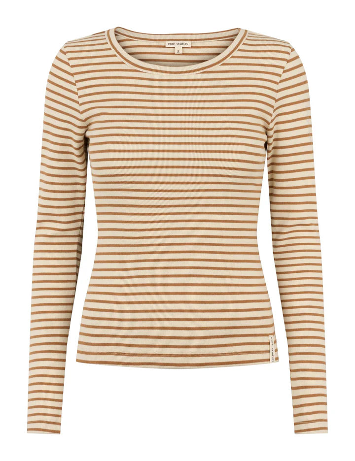 ESMÉ STUDIOS Bluse - ESBlossom Stribet Bluse i Fog