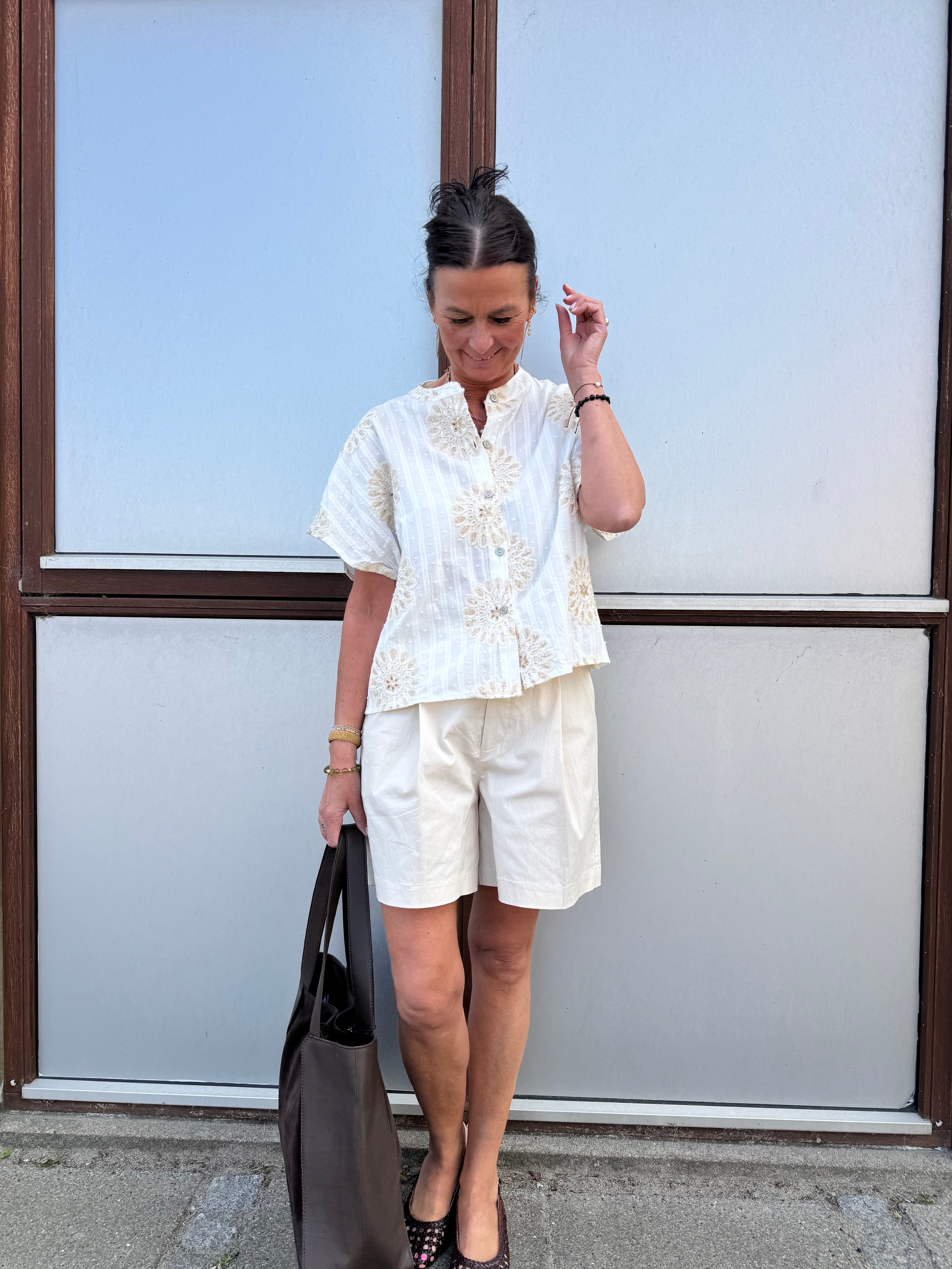 Pieszak Shorts - PD-Allie French Shorts i Oyester White