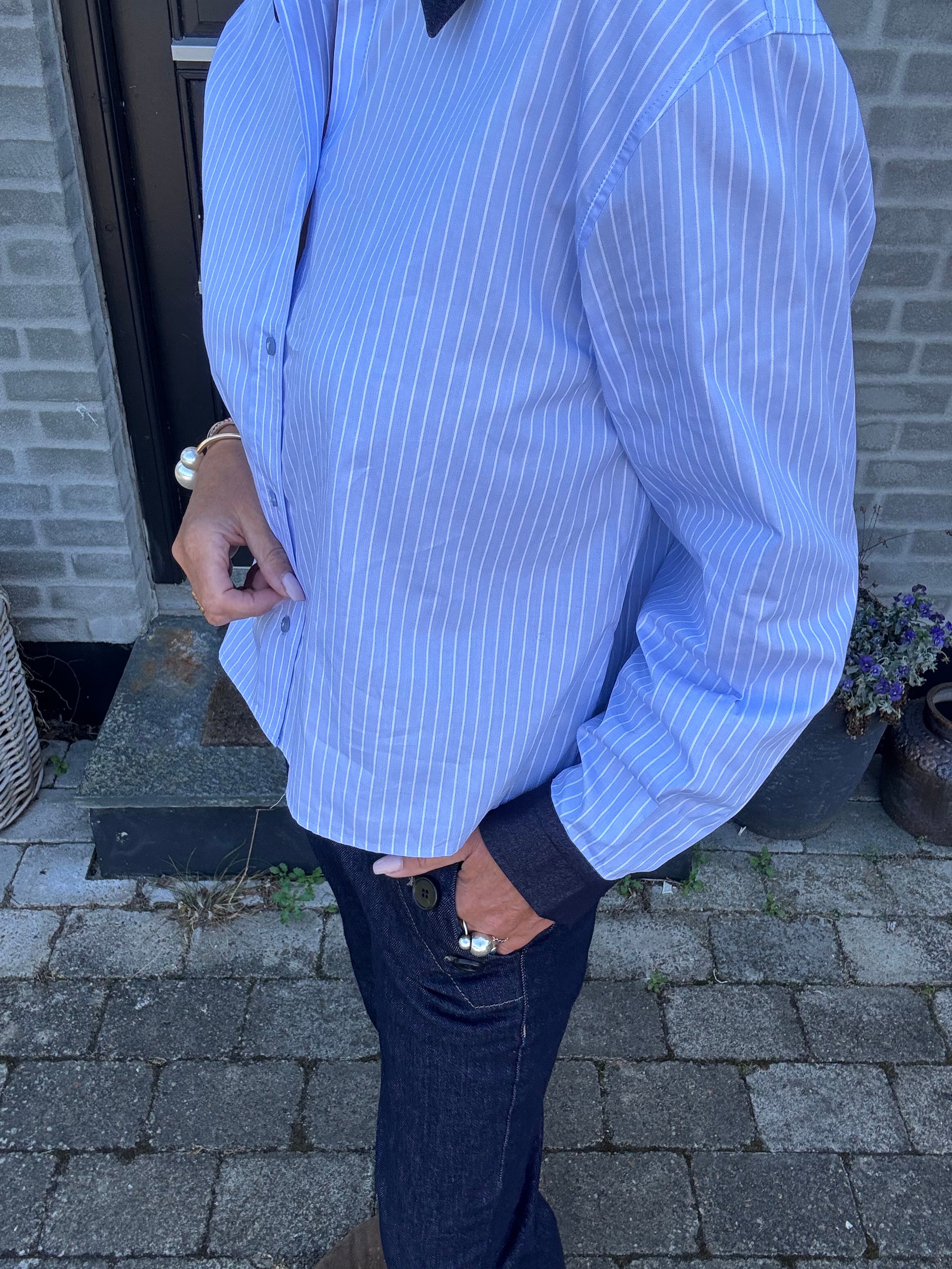 Co´Couture Skjorte - NelsonCC Stribet Skjorte i Pale Blue