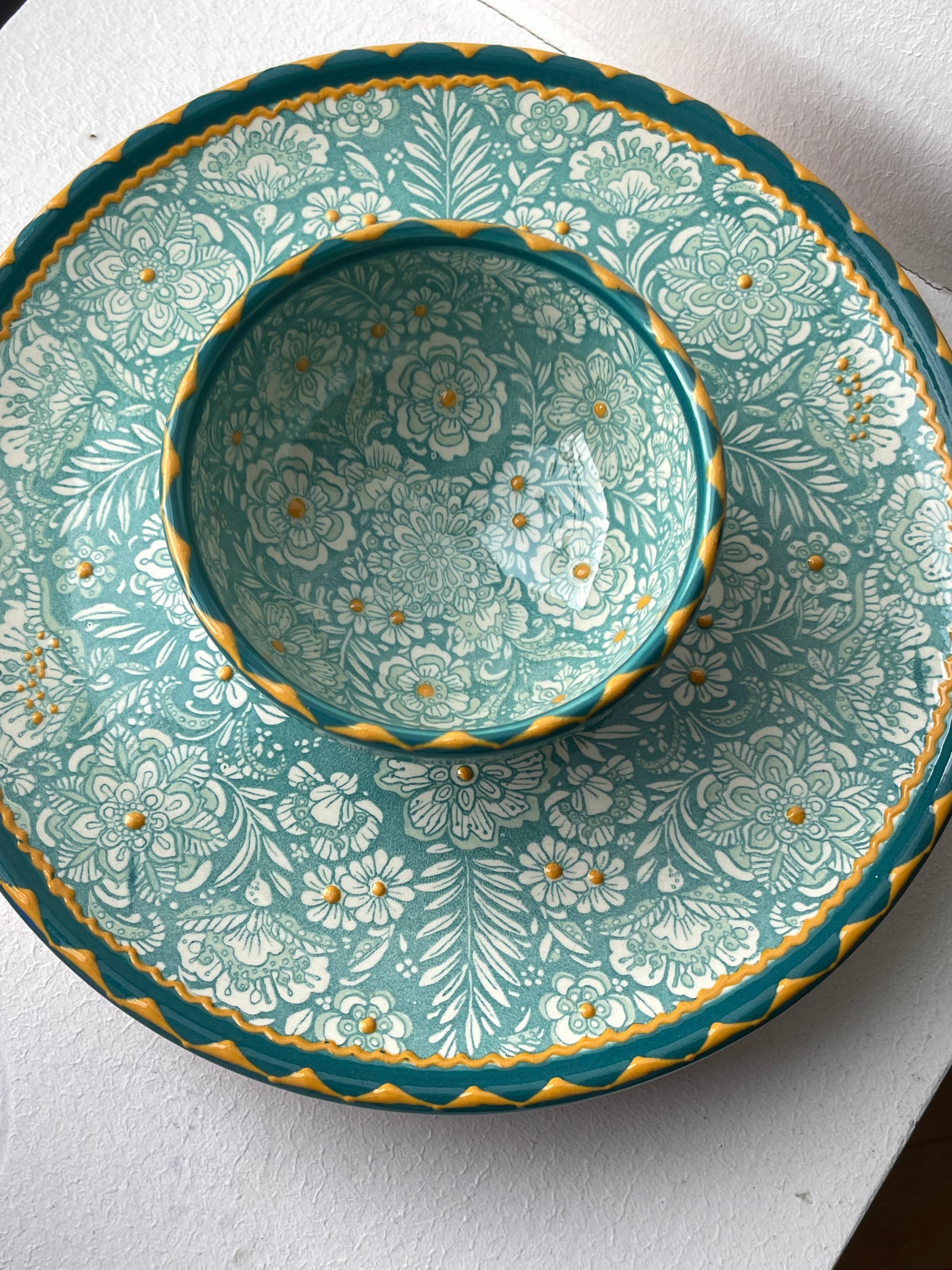 By Spliid Keramik Fad - Florencia Fad Stor Ø31cm i Aqua Gul