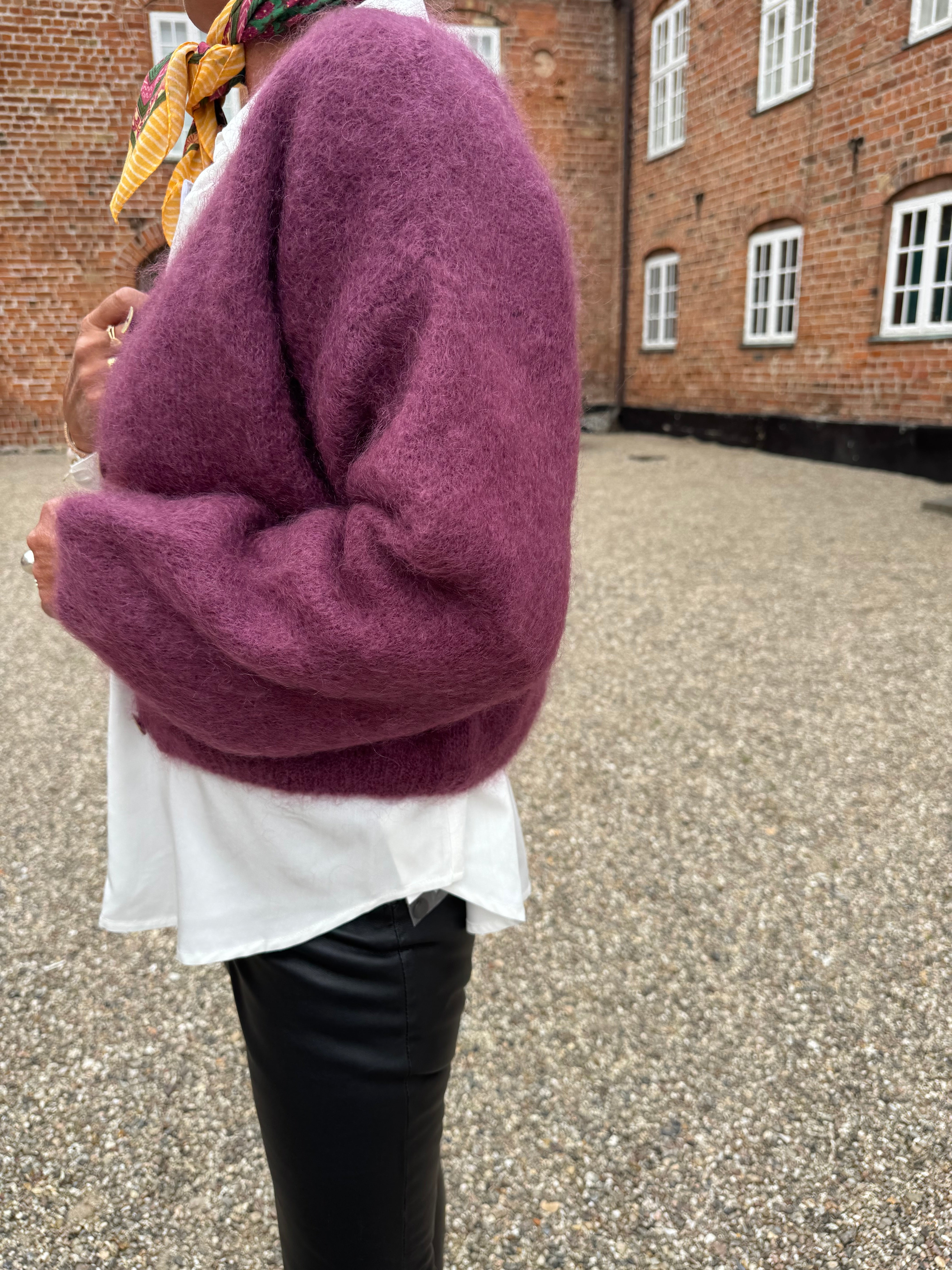Americandreams Strik - Cornelia Cropped Strik Cardigan i Bordeaux
