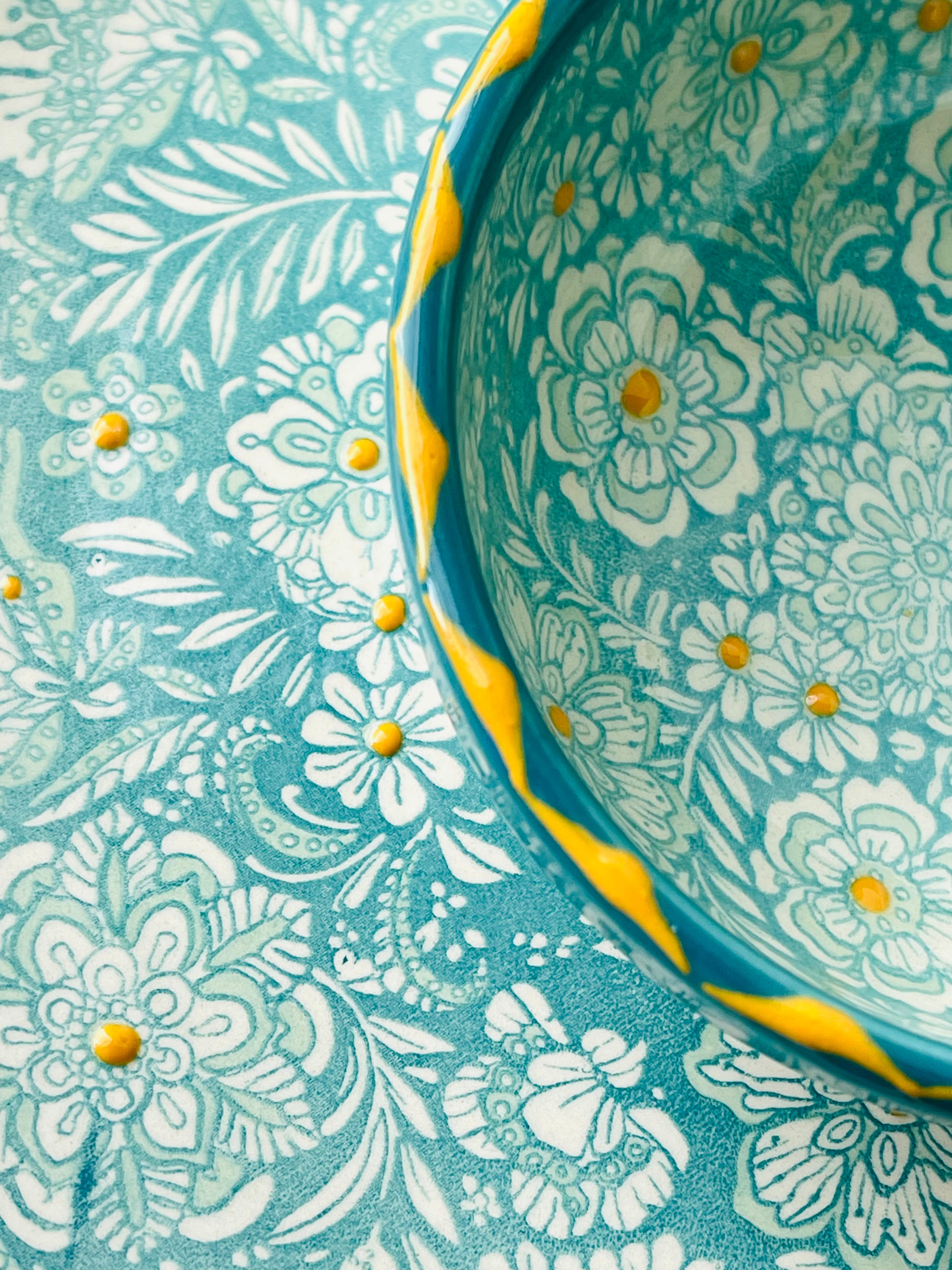 By Spliid Keramik Fad - Florencia Fad Stor Ø31cm i Aqua Gul