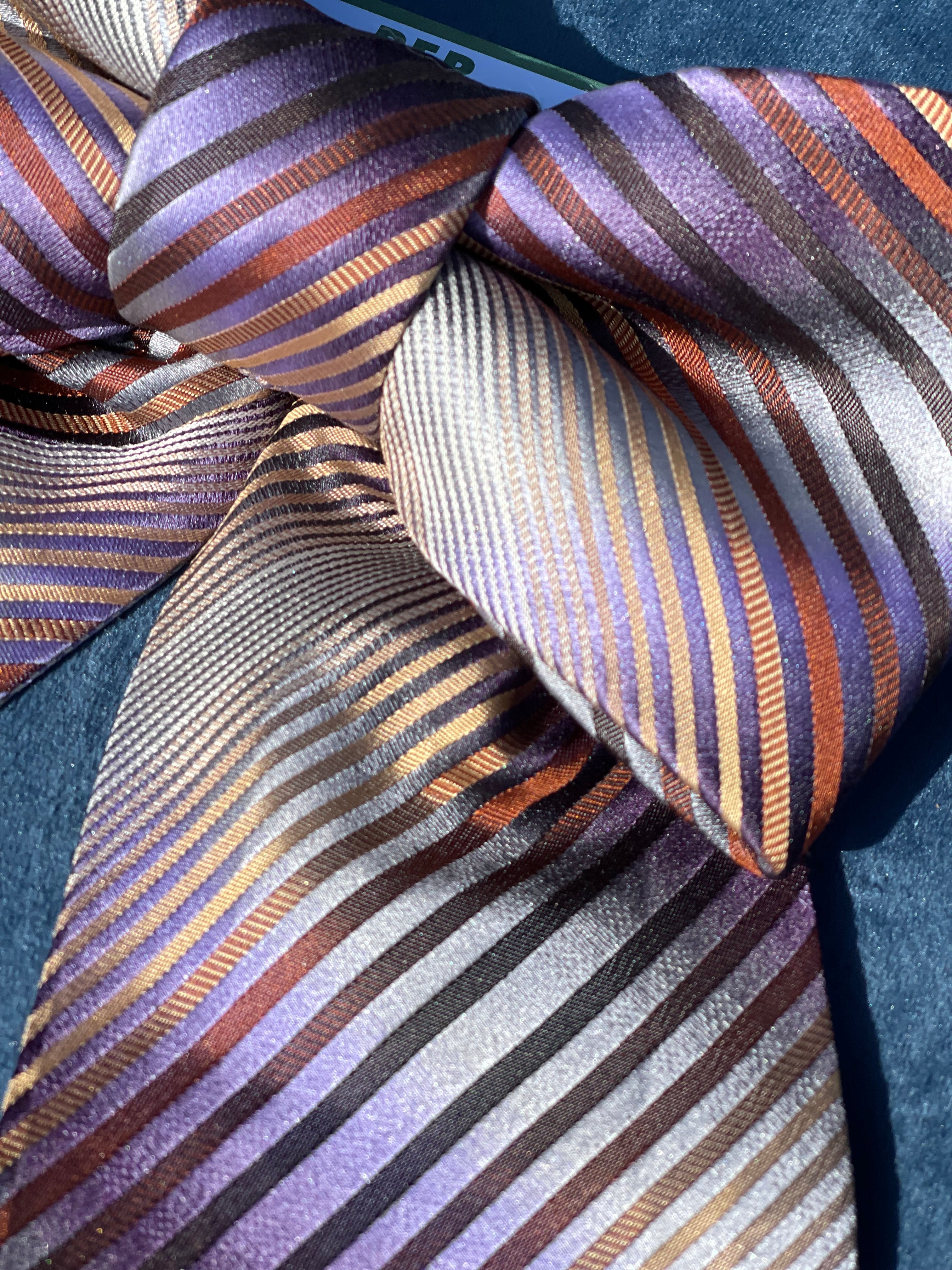 By Hoffgaard Sløjfe - BH4 Tie Me Up Bow Sløjfe i Grå, Lilla, Brun Striber