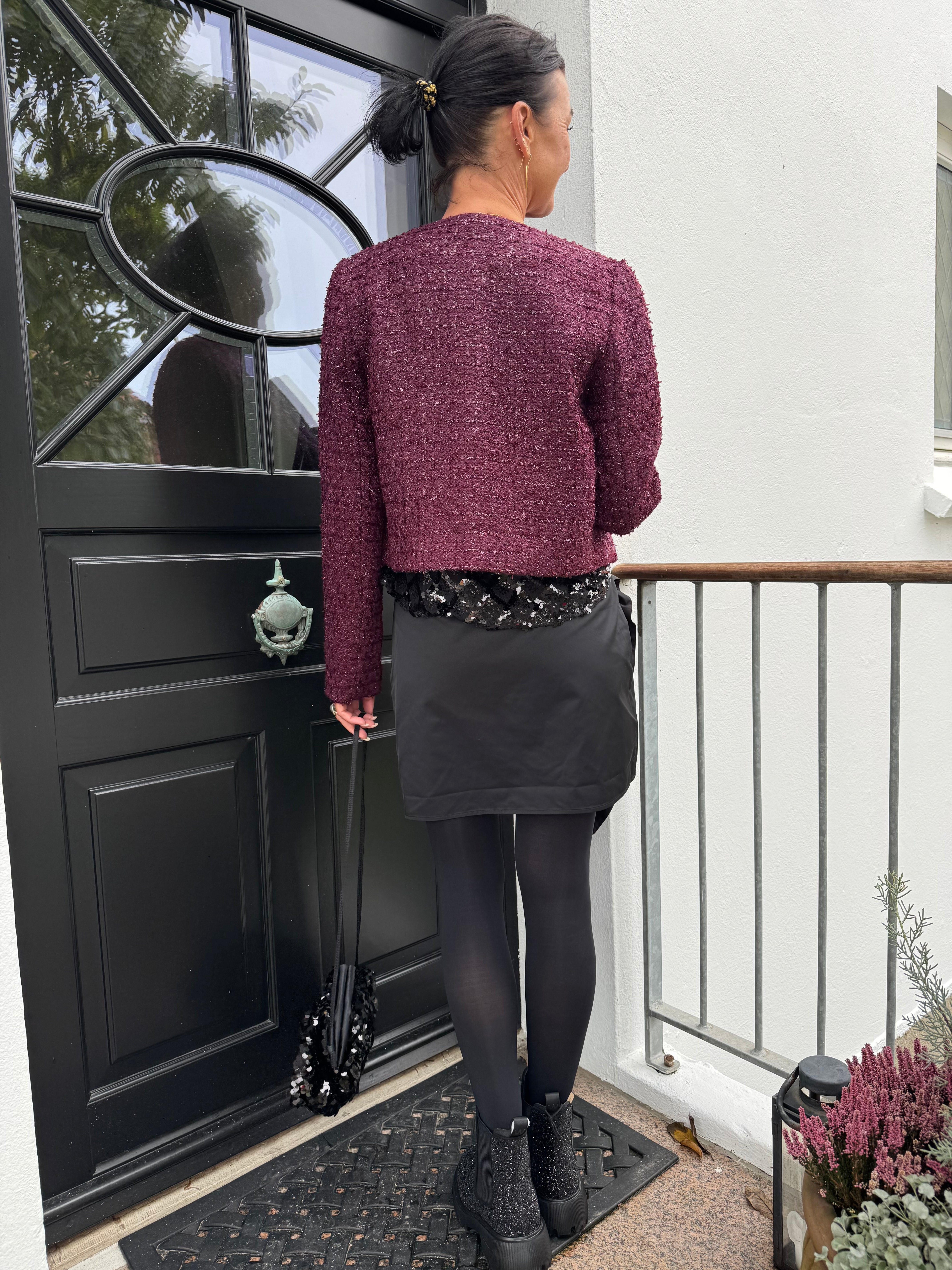 Co´Couture Jakke - PeachCC Boucle Jakke i Plum