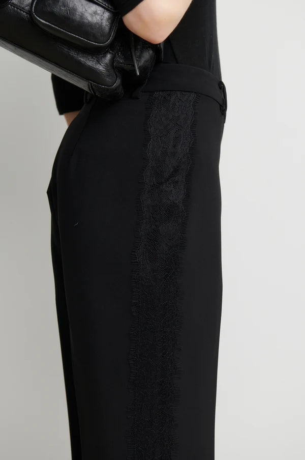 Second Female Bukser - Festa Bootcut Lace Bukser i Sort