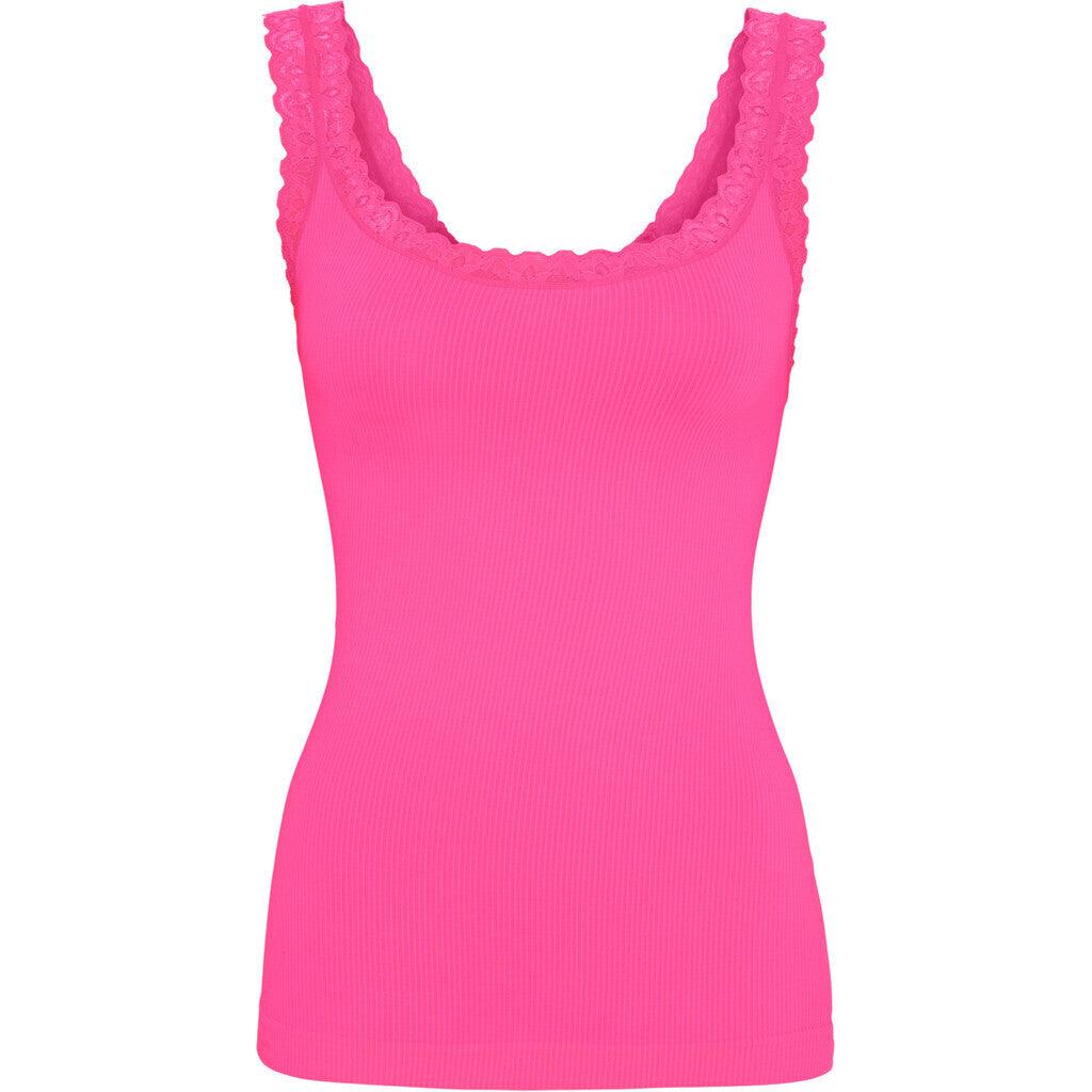 Tim & Simonsen Top - Frida Rib Top i Bubble Fluo