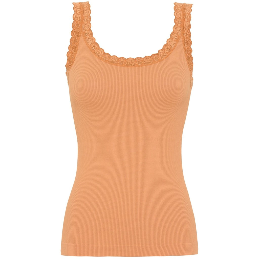 Tim & Simonsen Top - Frida Rib Top i Albicocca Orange