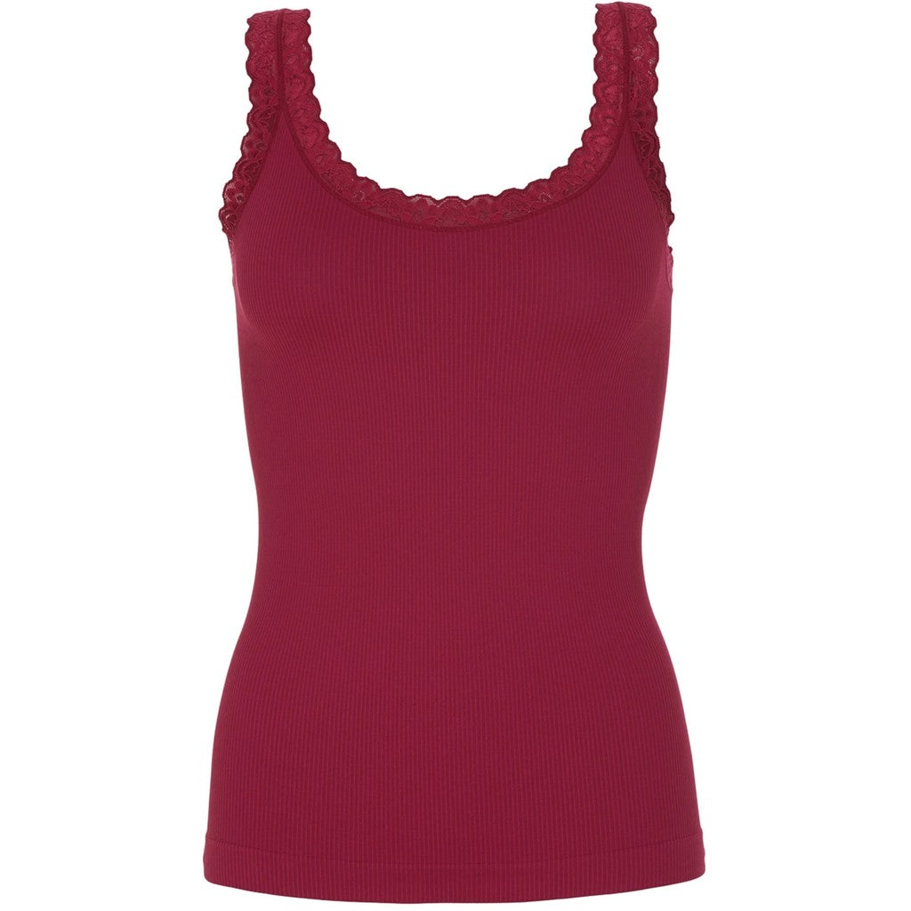 Tim & Simonsen Top - Frida Rib Top i Bordo