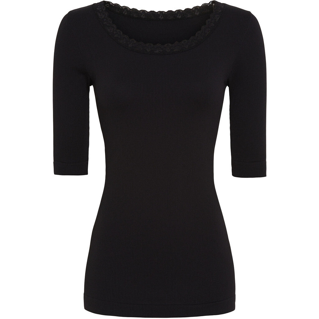 Tim & Simonsen Bluse - Frida SS Top i Nero Sort