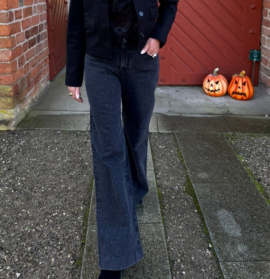 Garcia Jeans - 9115 Celia Wide Fit Jeans i Dark Used Med Similisten