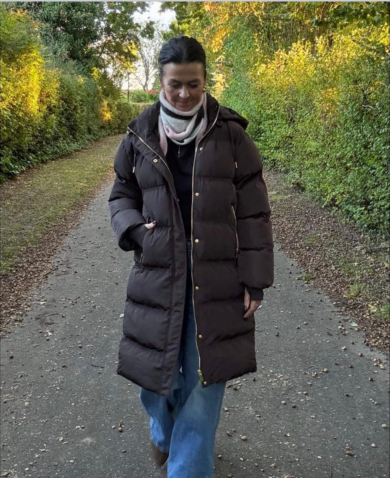 Neo Noir Jakke - Lucette Puffer Jakke i Dark Brown