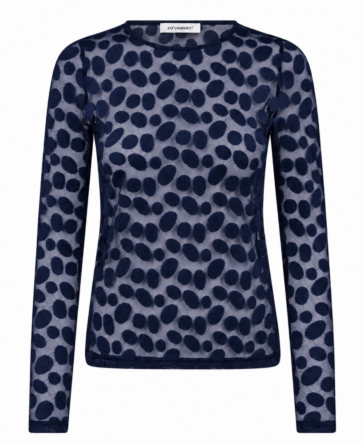 Co´couture Bluse - PenolaCC O-Hals Mesh Bluse i Navy