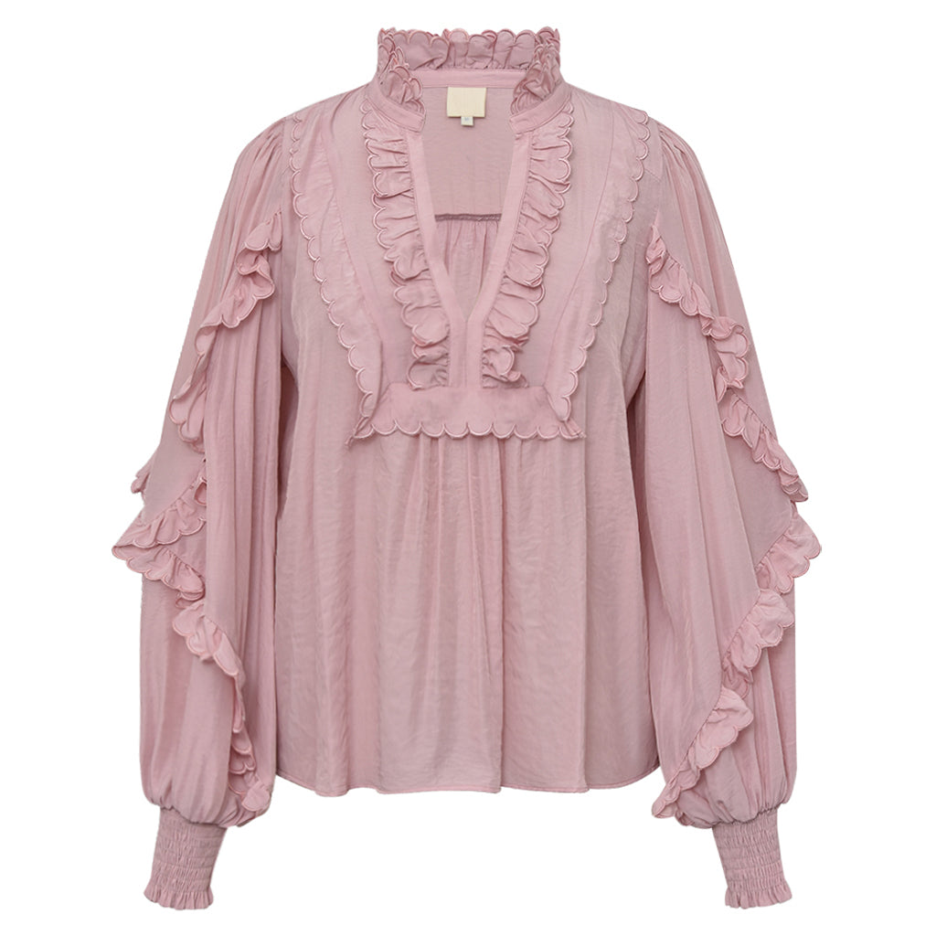 Gossia Bluse - Nanago Bluse i Pale Pink
