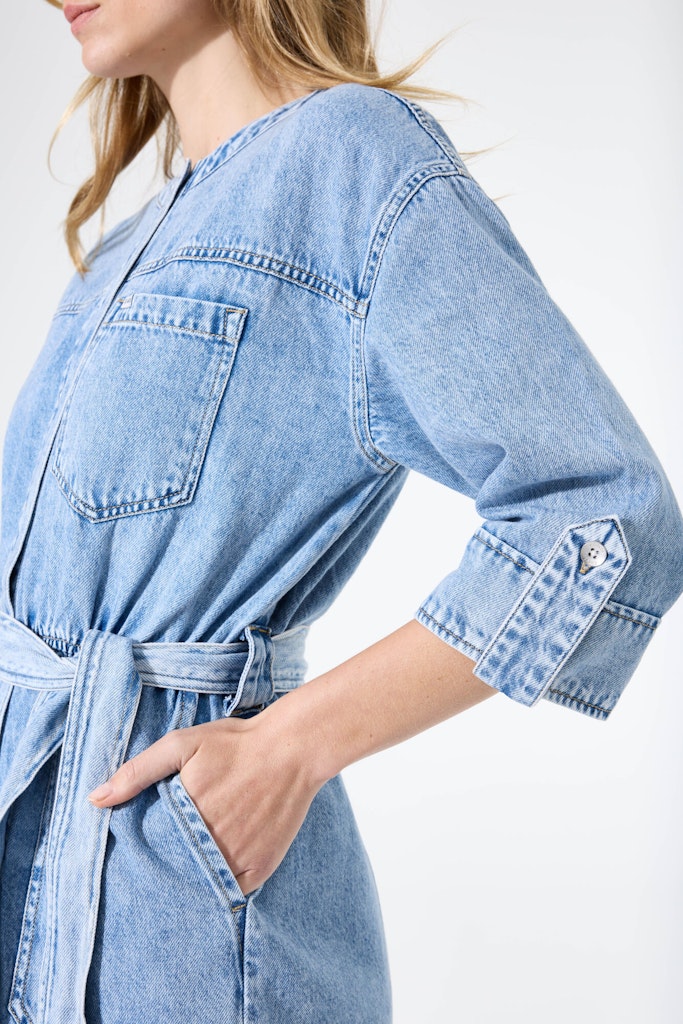 Garcia Kjole - 260282 Kort Denim Kjole i Light Used Denim