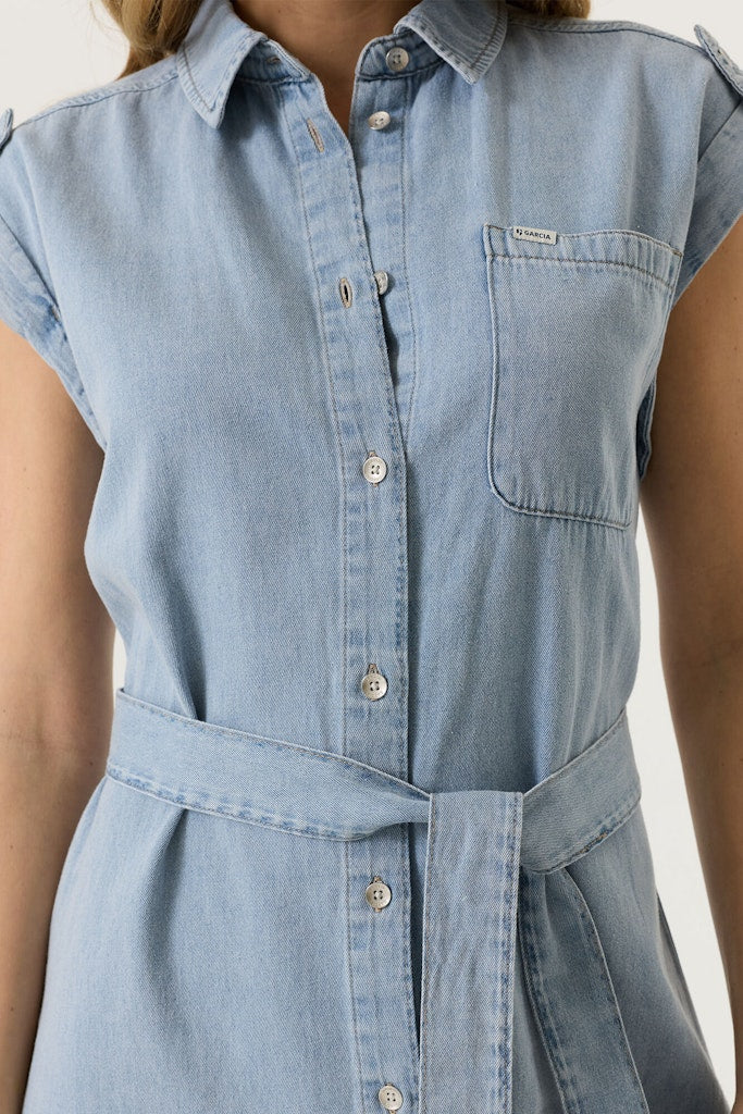 Garcia Kjole - 260081 Denim Kjole i Light Blue