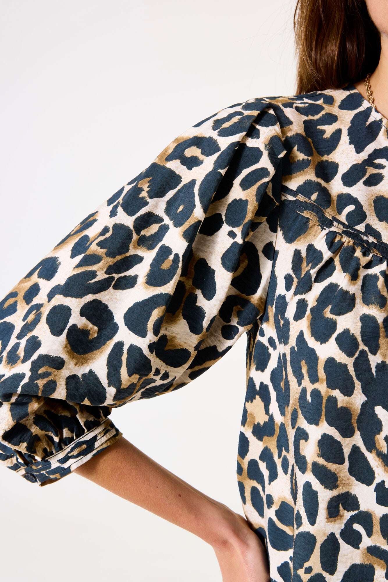Garcia Skjorte - 50030 Leopard Skjorte i Almond