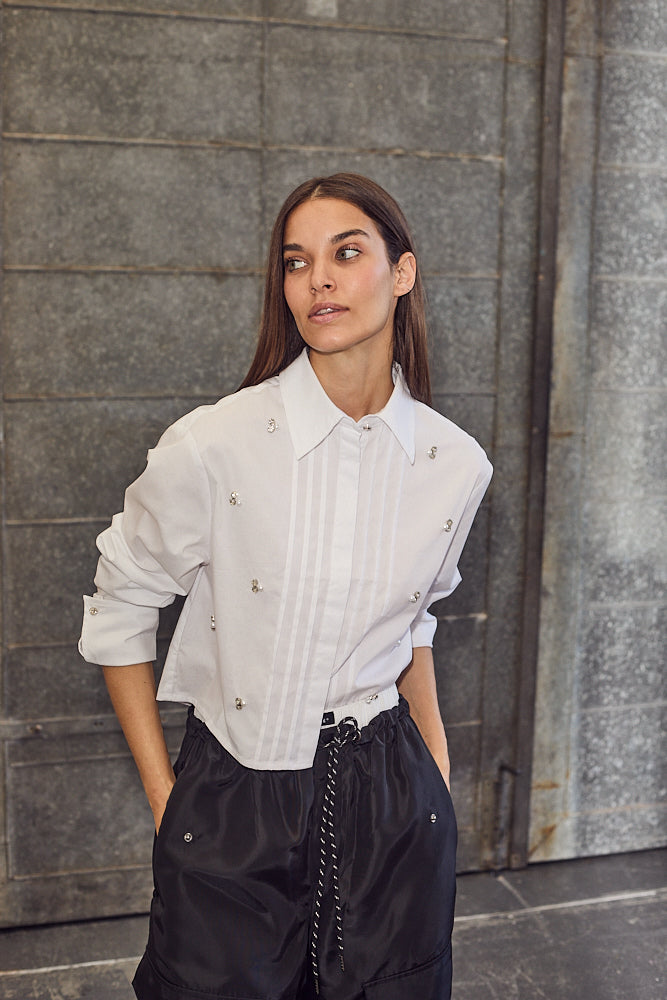 Haute L´amitié Skjorte - Pearl Crop Skjorte i Hvid