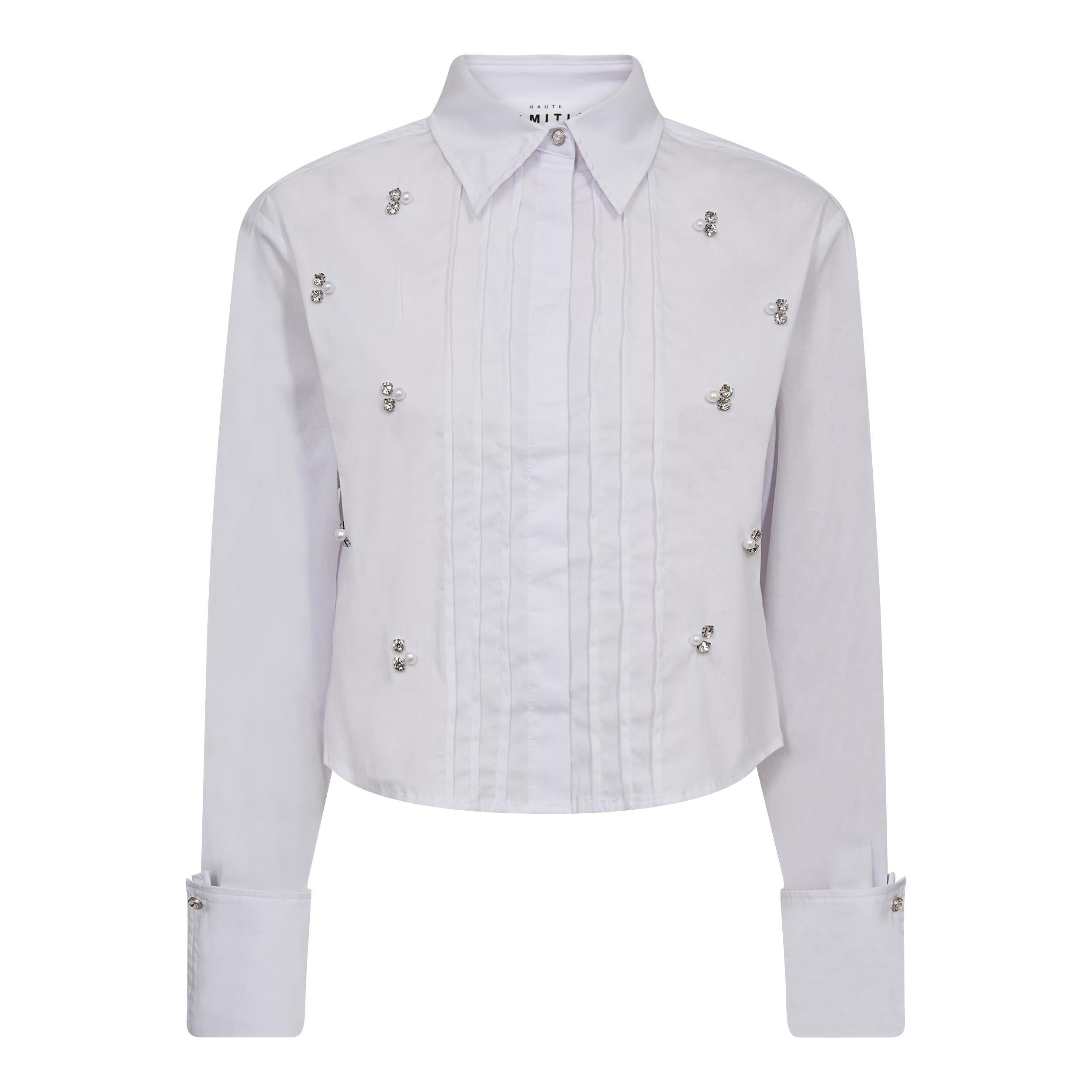 Haute L´amitié Skjorte - Pearl Crop Skjorte i Hvid