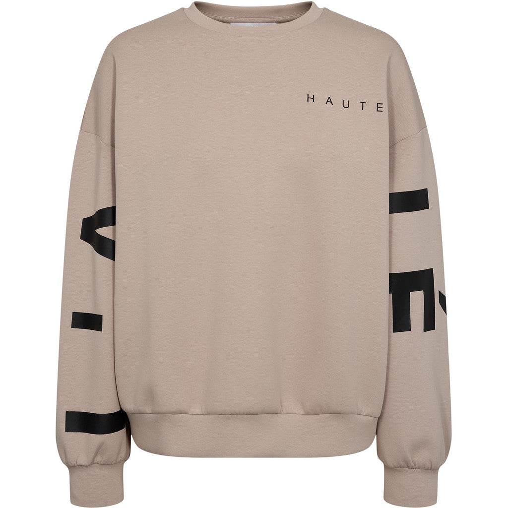 Haute L´amitié Sweat - Maxi Split Logo Sweat i Beige