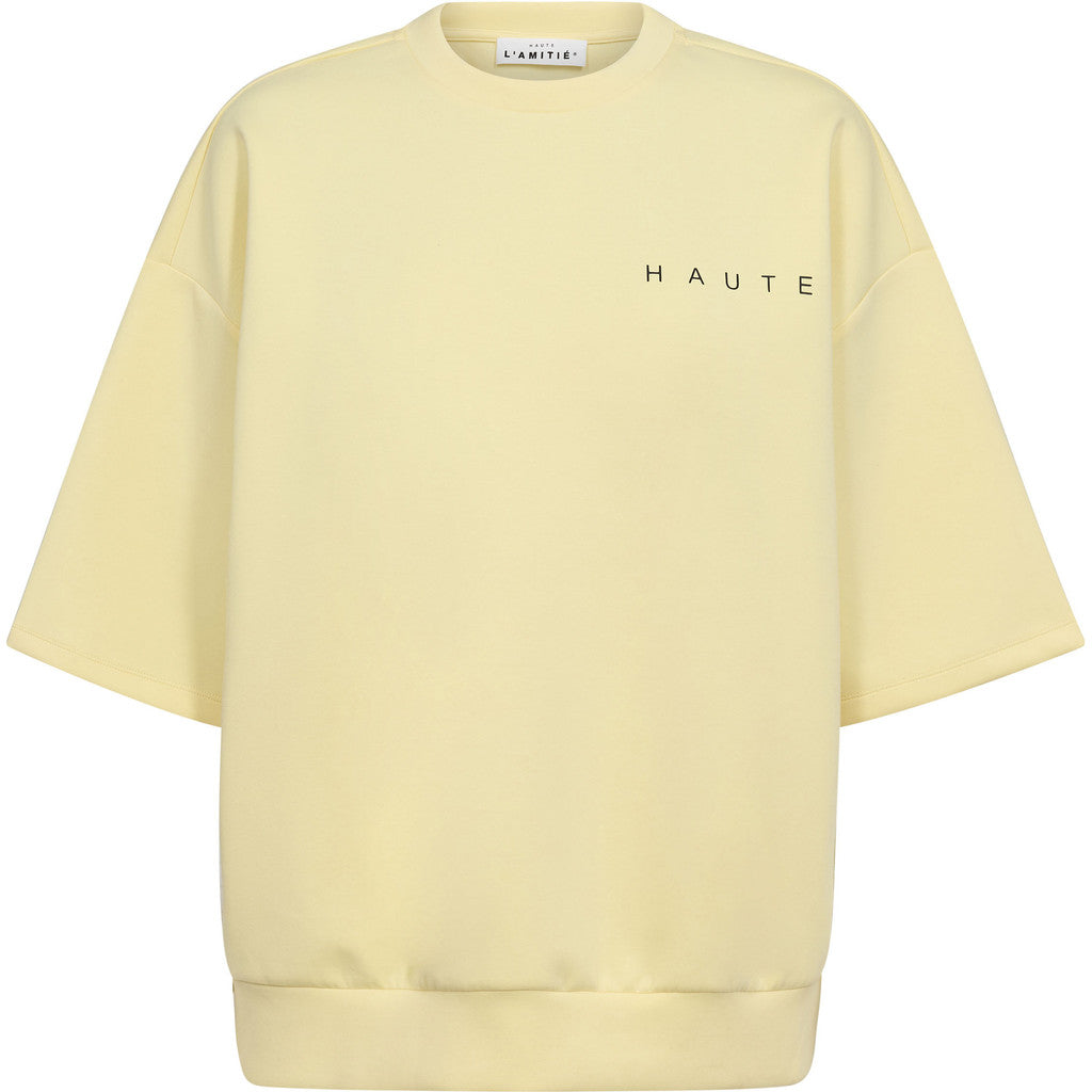 Haute L´amitié Sweat - Maxi Split Logo SS Sweat i Pale Yellow