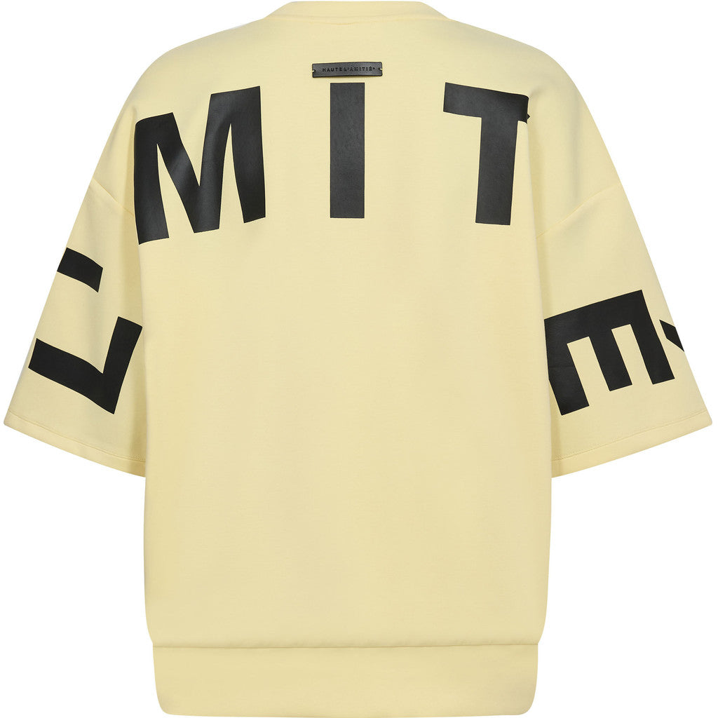 Haute L´amitié Sweat - Maxi Split Logo SS Sweat i Pale Yellow
