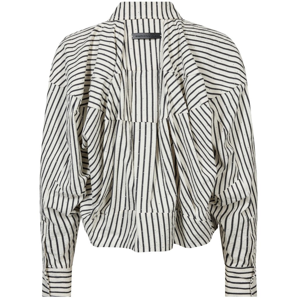 Haute L´amitié Skjorte - Sophie Stribet Stone Skjorte i Off-White Black Stripe
