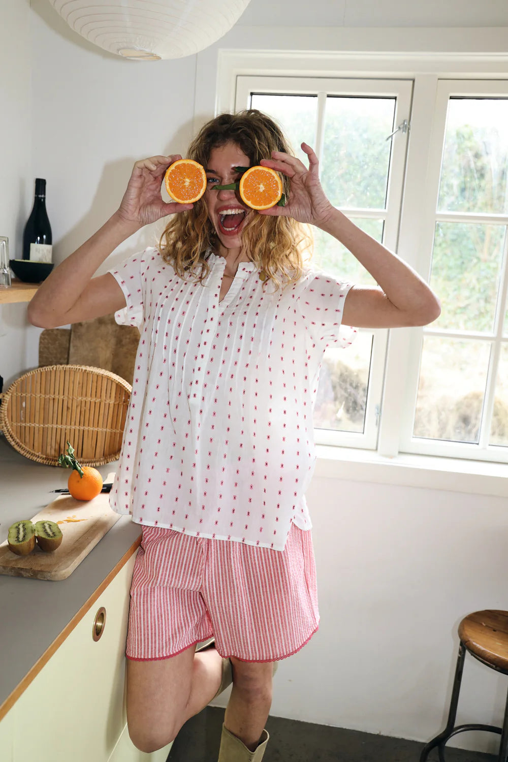 Lollys Laundry Top - HeatherLL Top i Creme