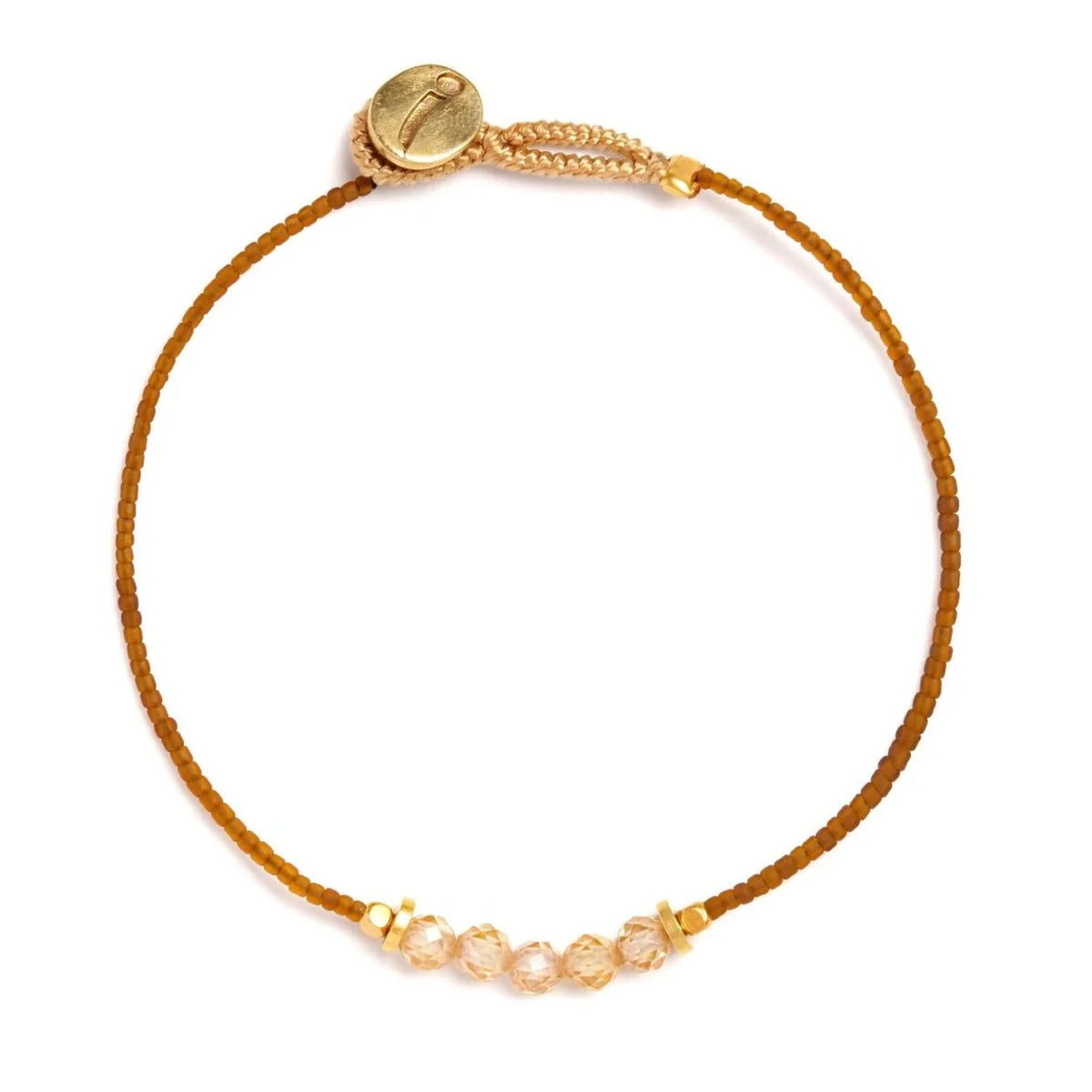 IBU Jewels Armbånd - IM06 Lulu Armbånd Med 5 Sten Brun