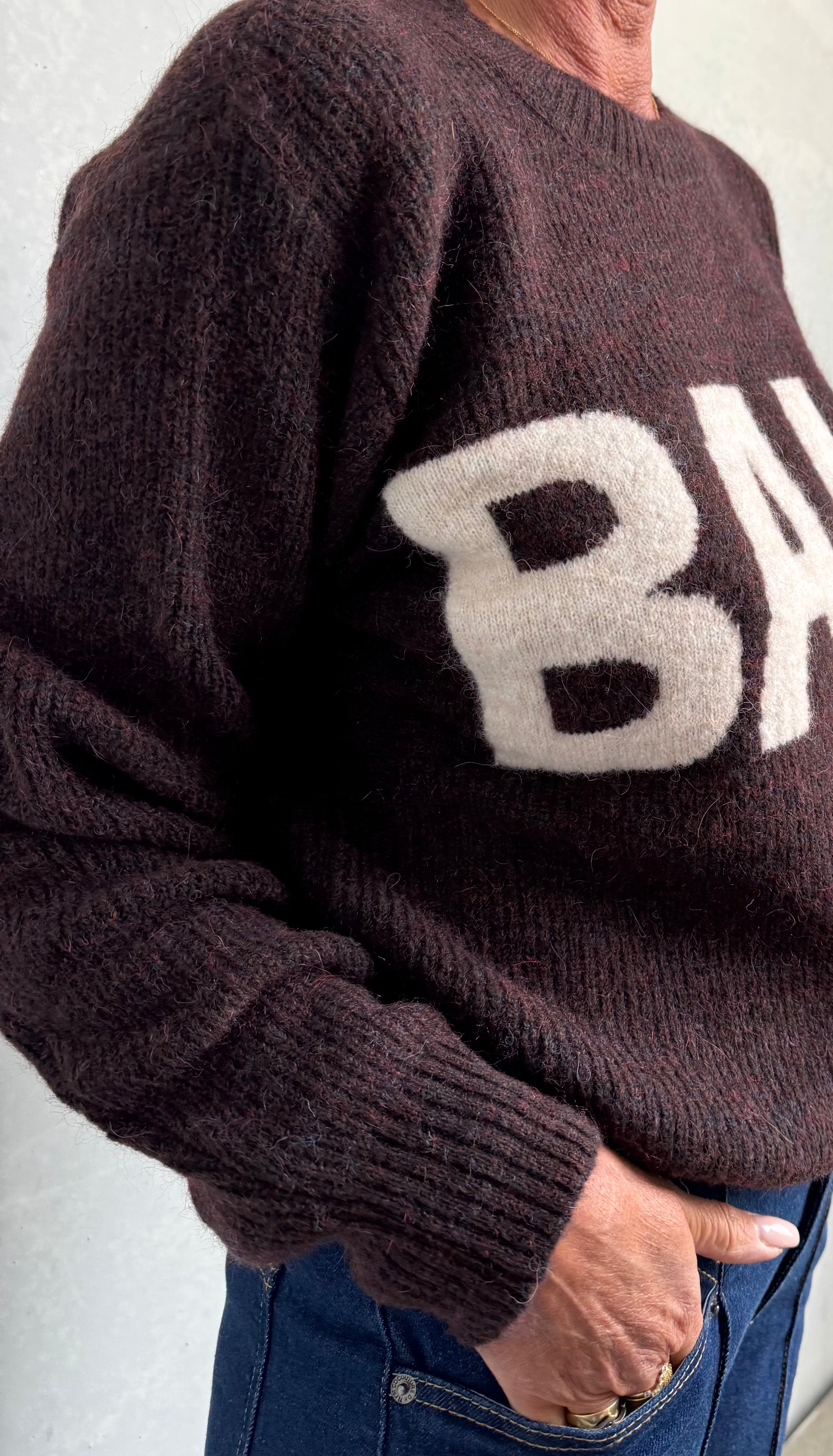 BALL Original Sweat - BaStacy Rib Strik i Coffee Bean