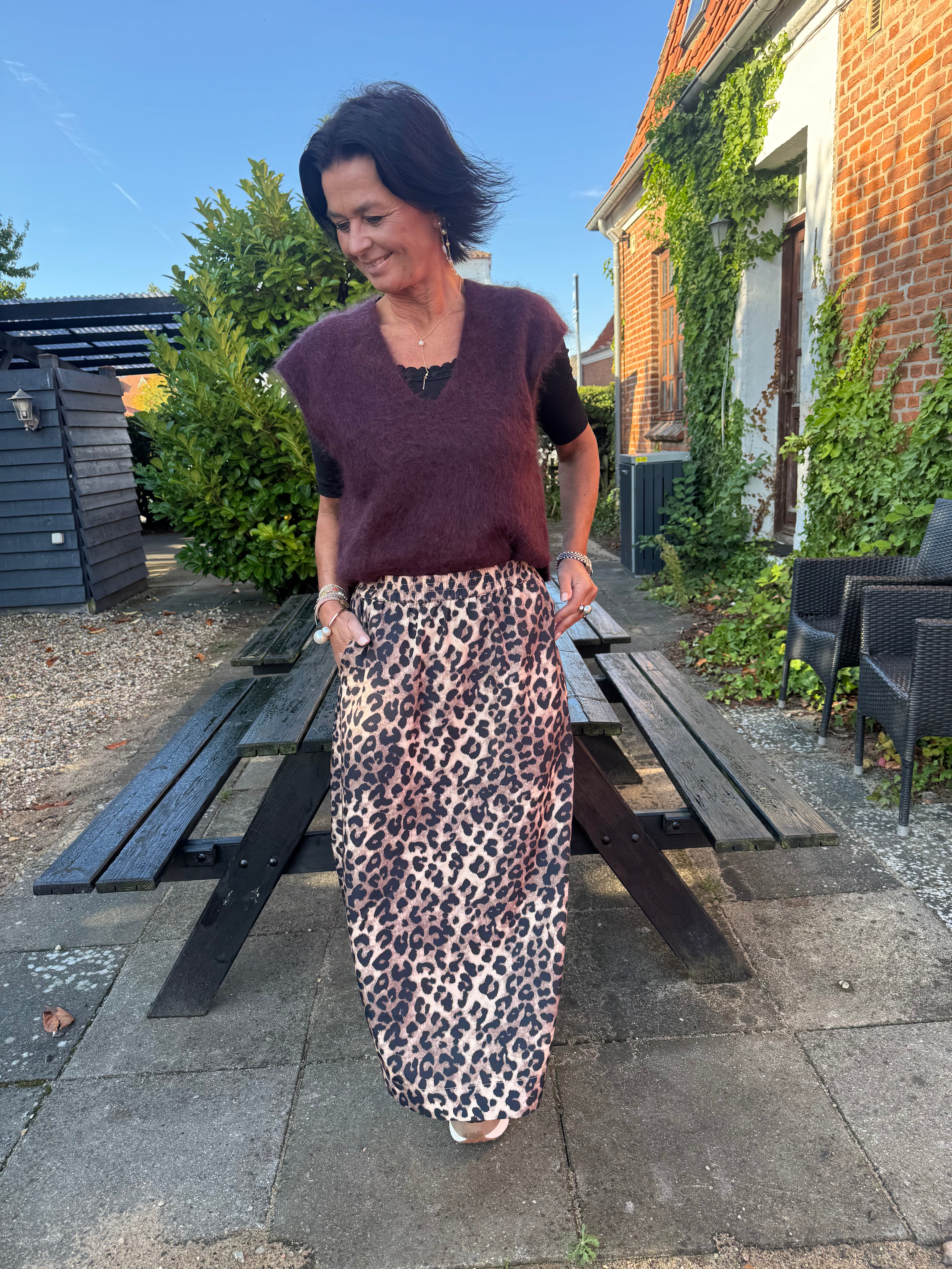 Coster Copenhagen Nederdel - CC Heart Elise Lang Nederdel i Leopard Print