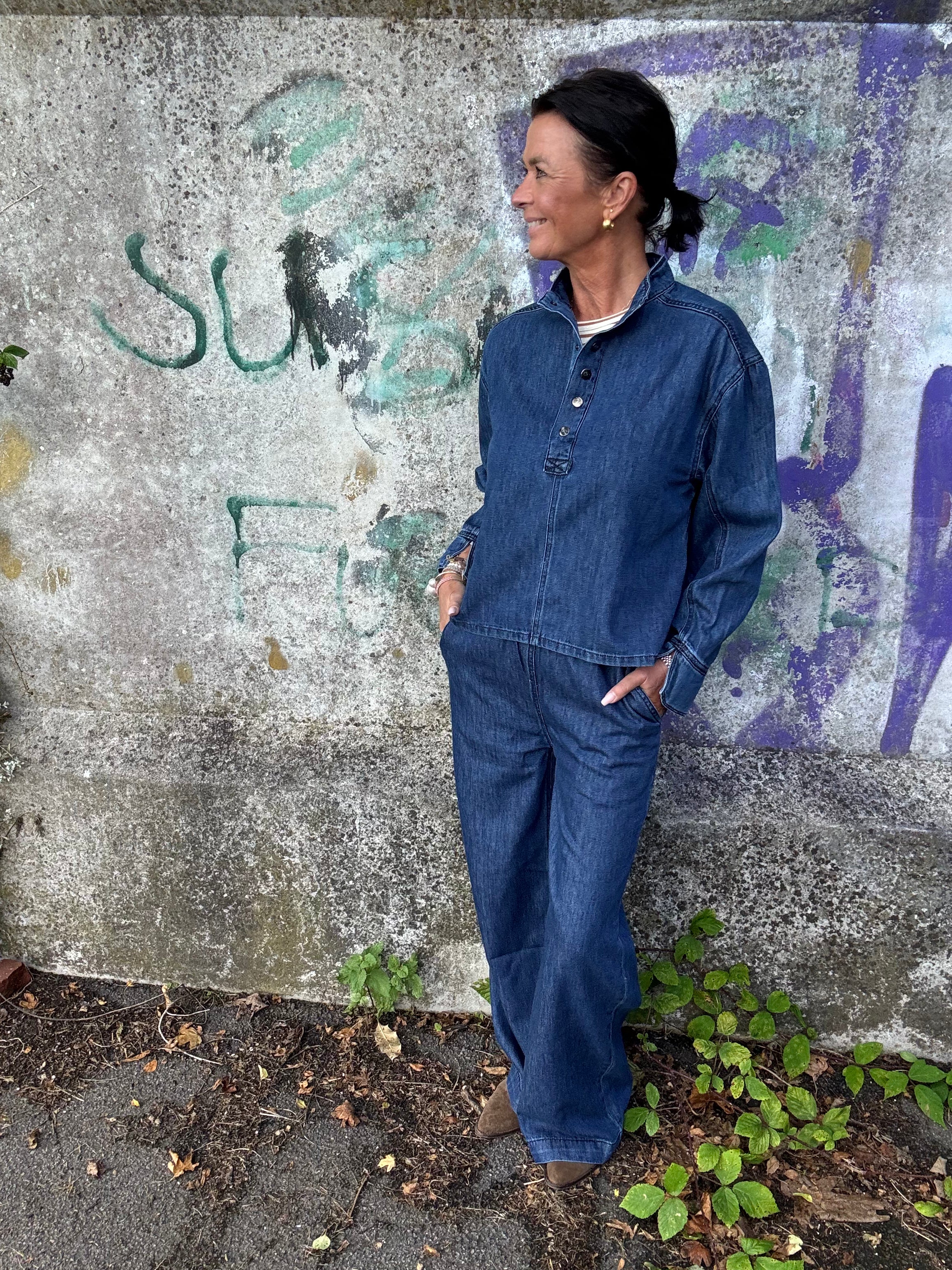 Co´Couture Bukser - AzminaCC Denim Bukser i Denim Blue