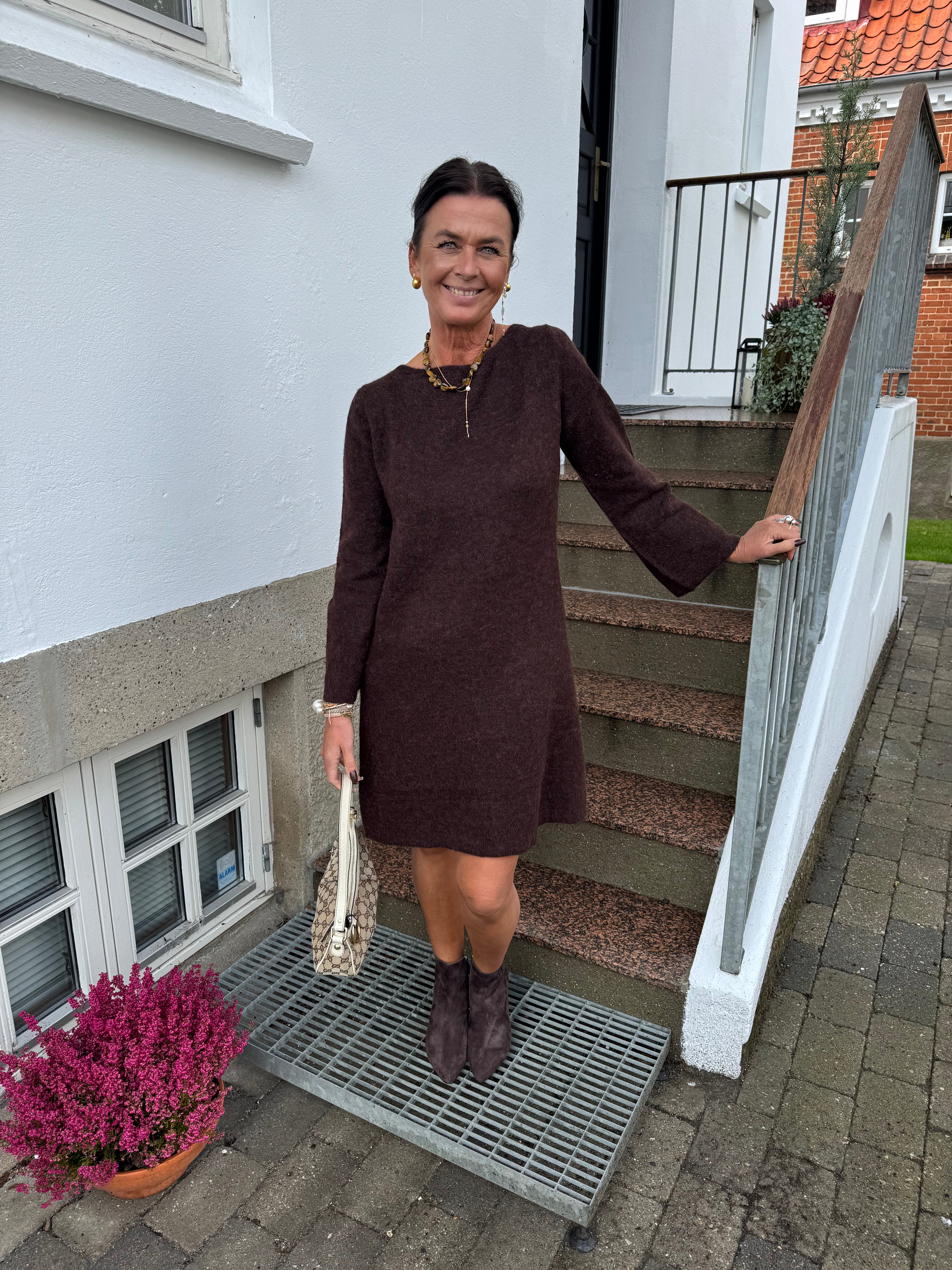 Nümph Kjole - NuRiette Boatneck Strik Kjole i Black Coffee
