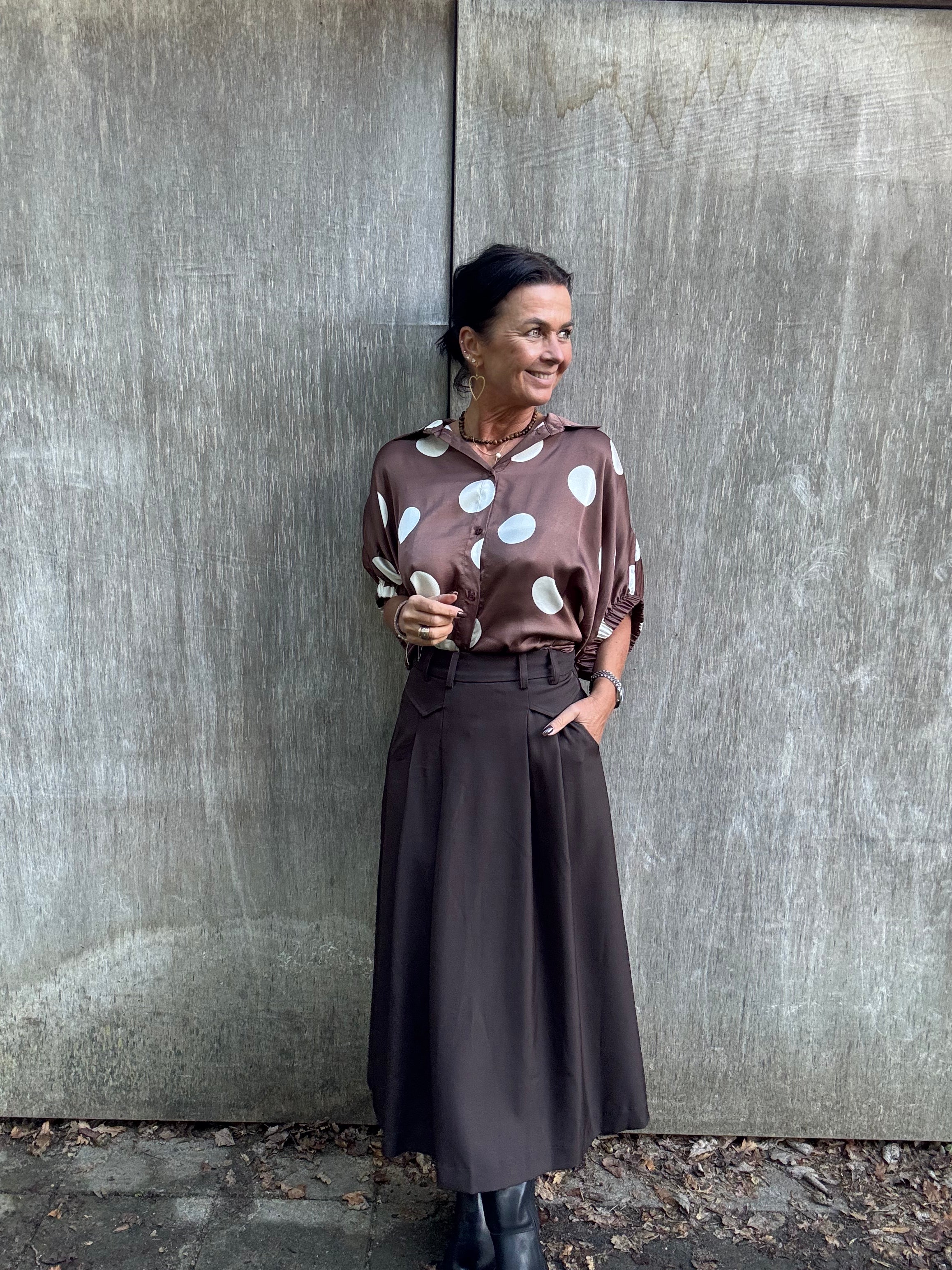 Black Colour Bluse - BcMabel Bluse i Mocca Dots