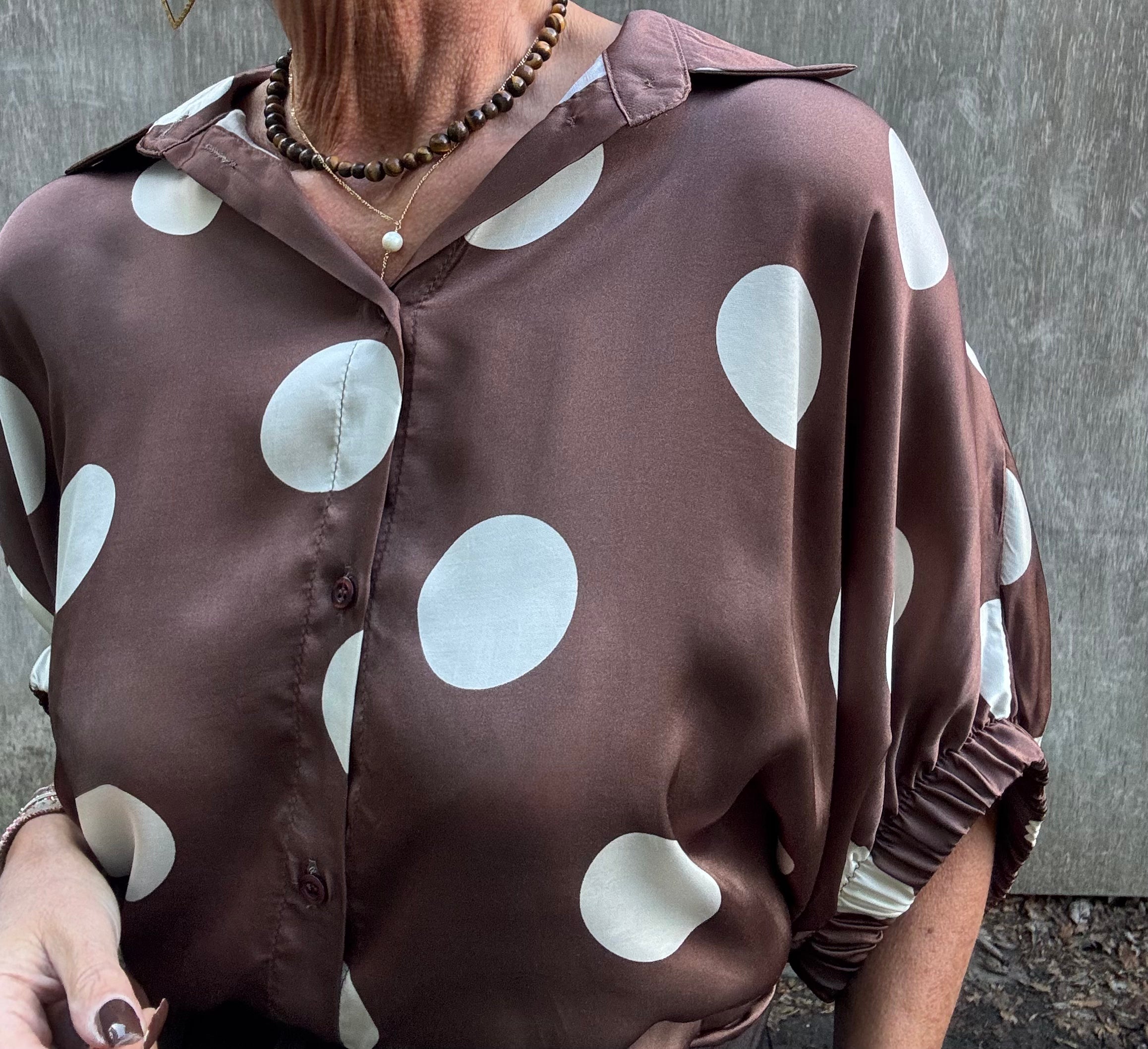 Black Colour Bluse - BcMabel Bluse i Mocca Dots