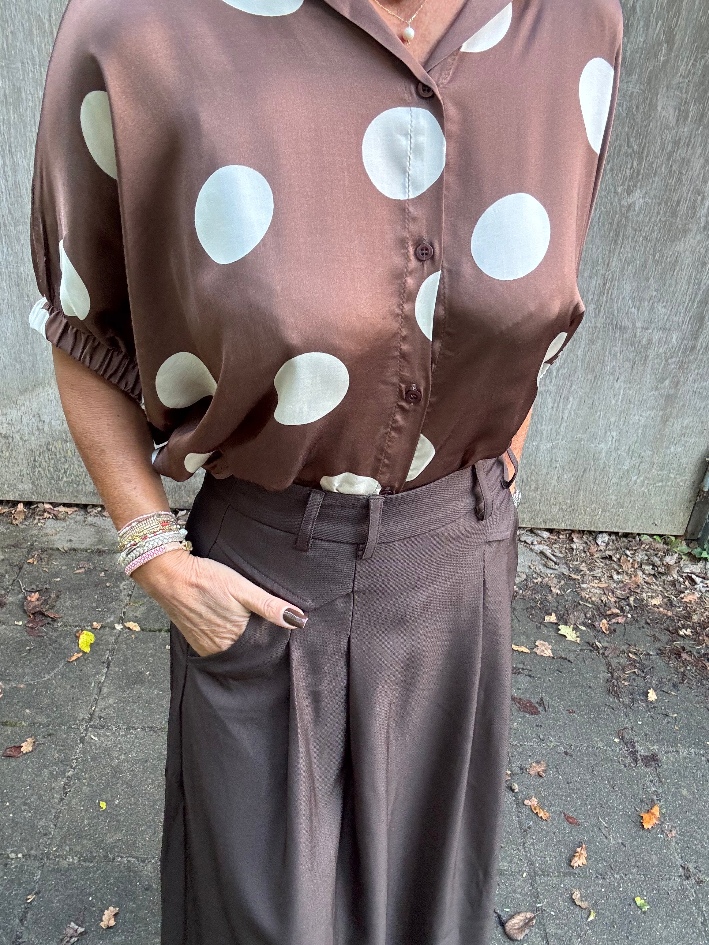 Black Colour Bluse - BcMabel Bluse i Mocca Dots