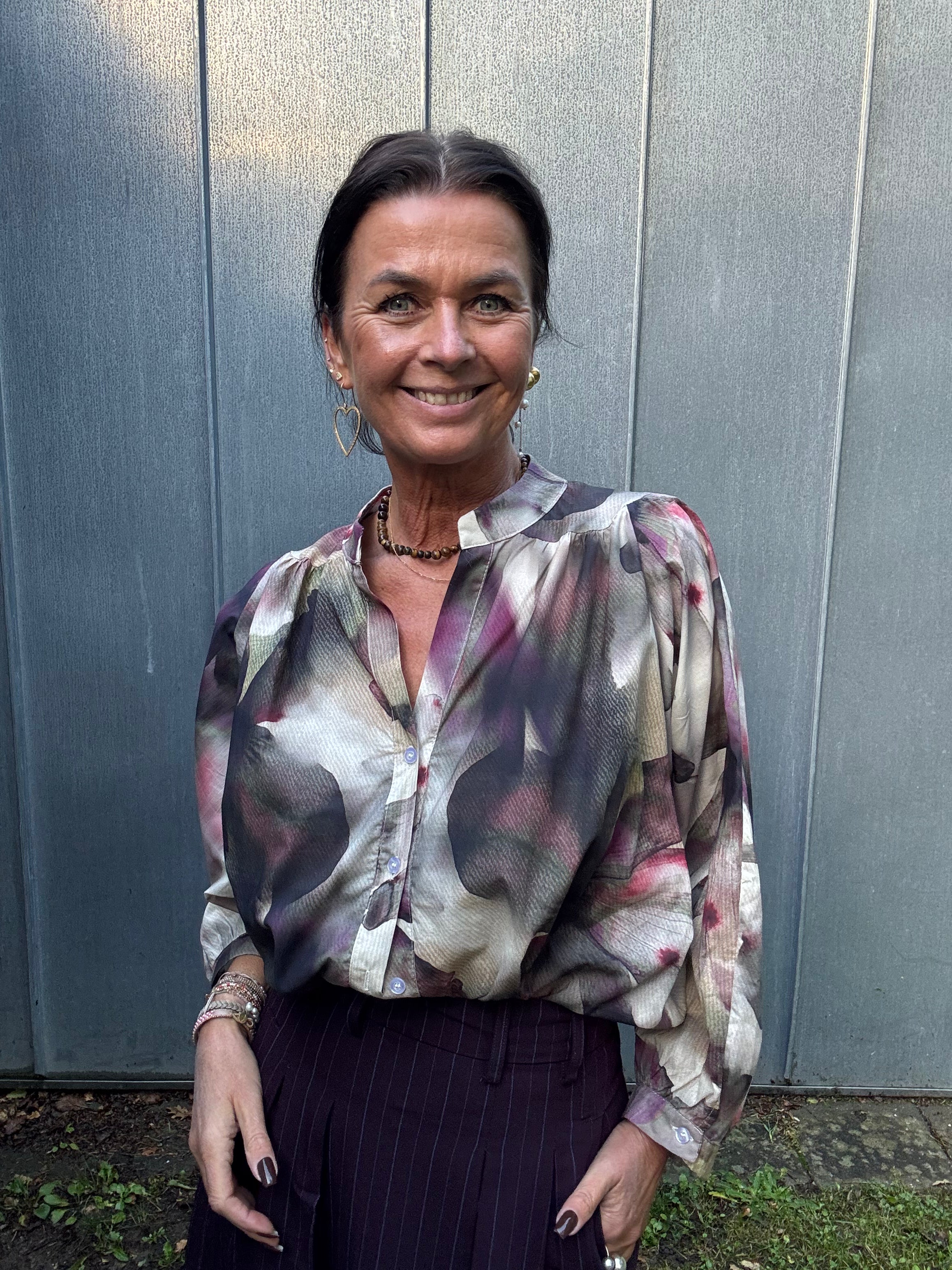Black Colour Bluse - BcFilora Bluse i Plum Flower
