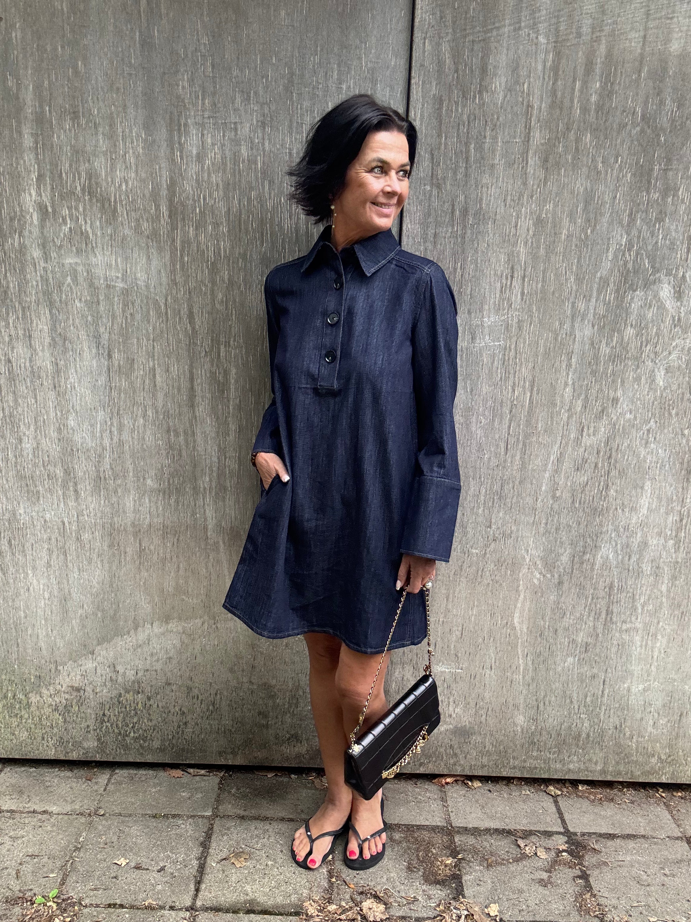 Second Female Kjole - Dera Denim Tunic Kjole i Dark Blue Denim