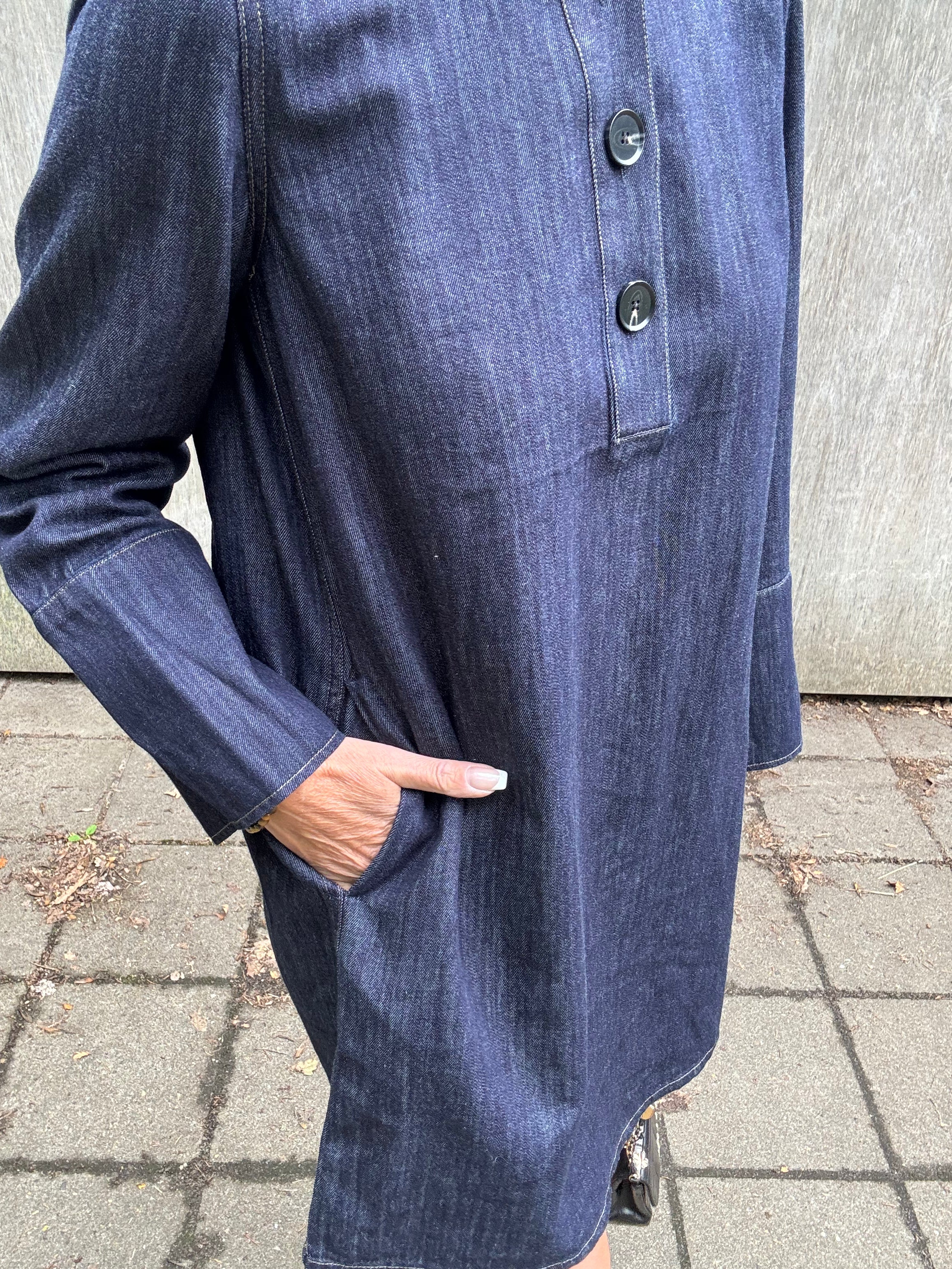 Second Female Kjole - Dera Denim Tunic Kjole i Dark Blue Denim