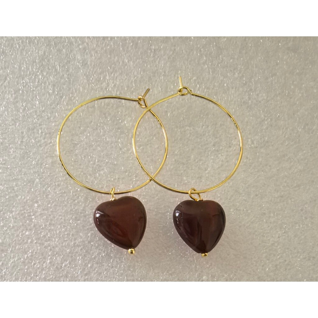 Tim & Simonsen Ørering - Heart Stone Hoops Øreringe i Rainbow Stone