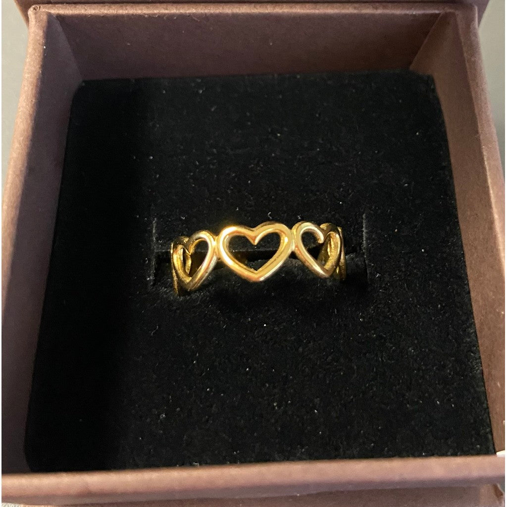 Tim & Simonsen Fingerring - TSJ410 Heart Ring i Forgyldt
